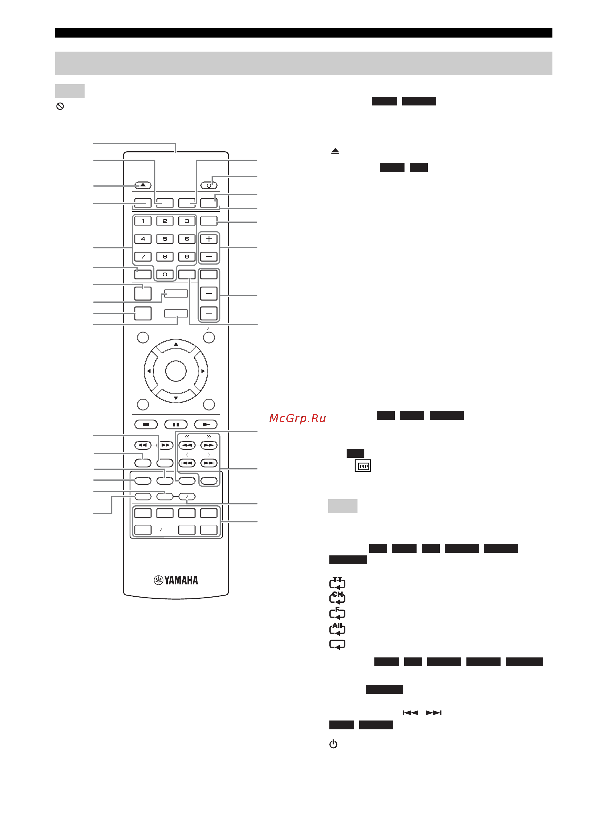 Yamaha BRX-610 [8/225] Remote control