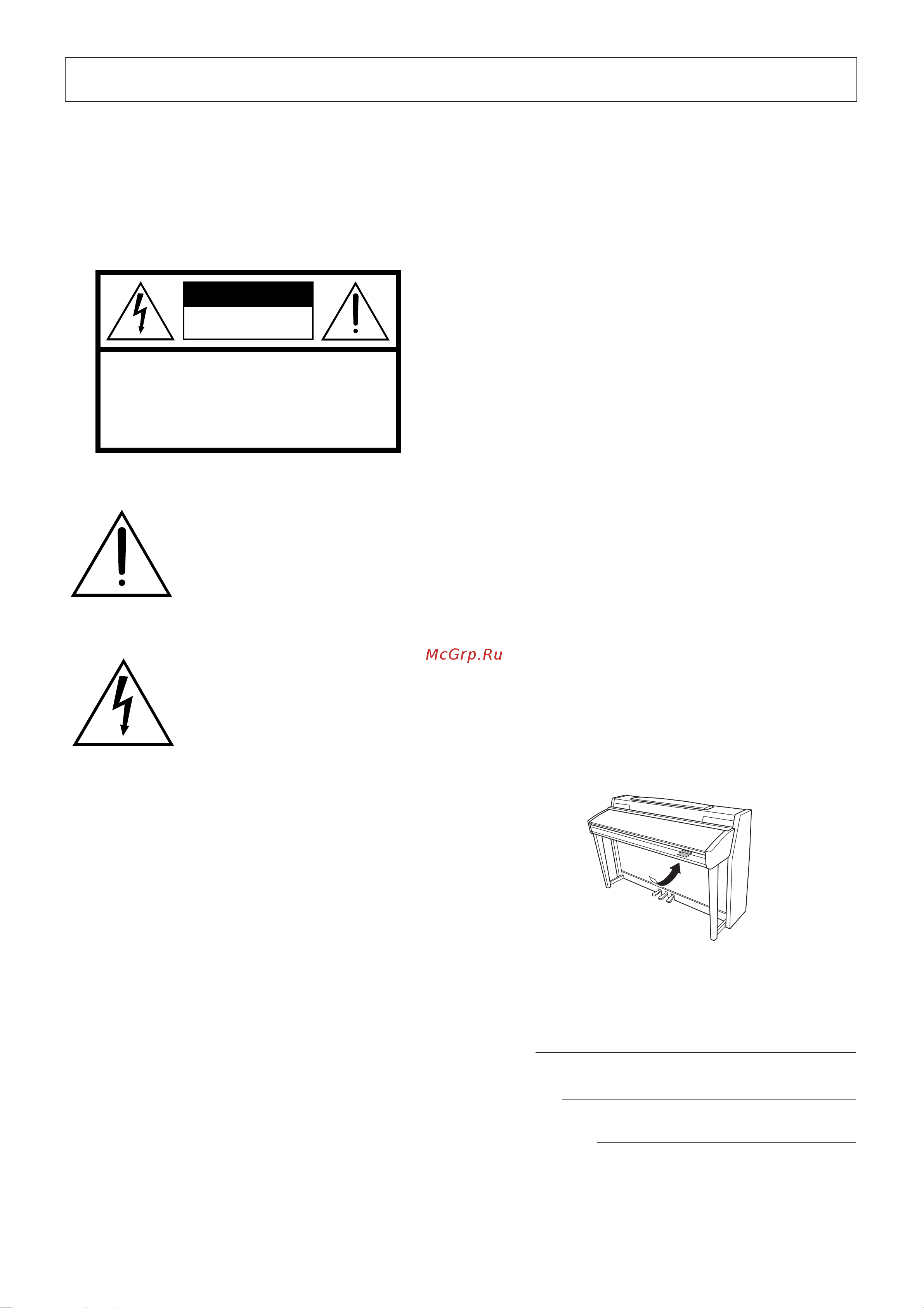 Yamaha CLP-280 Clavinova [2/124] Special message section