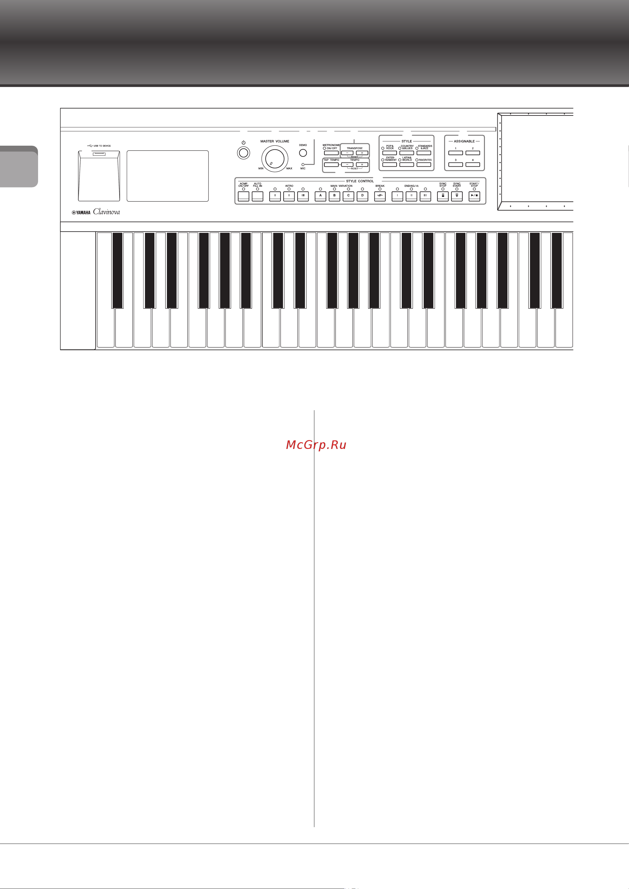 Yamaha CVP-705 [14/124] Панель управления