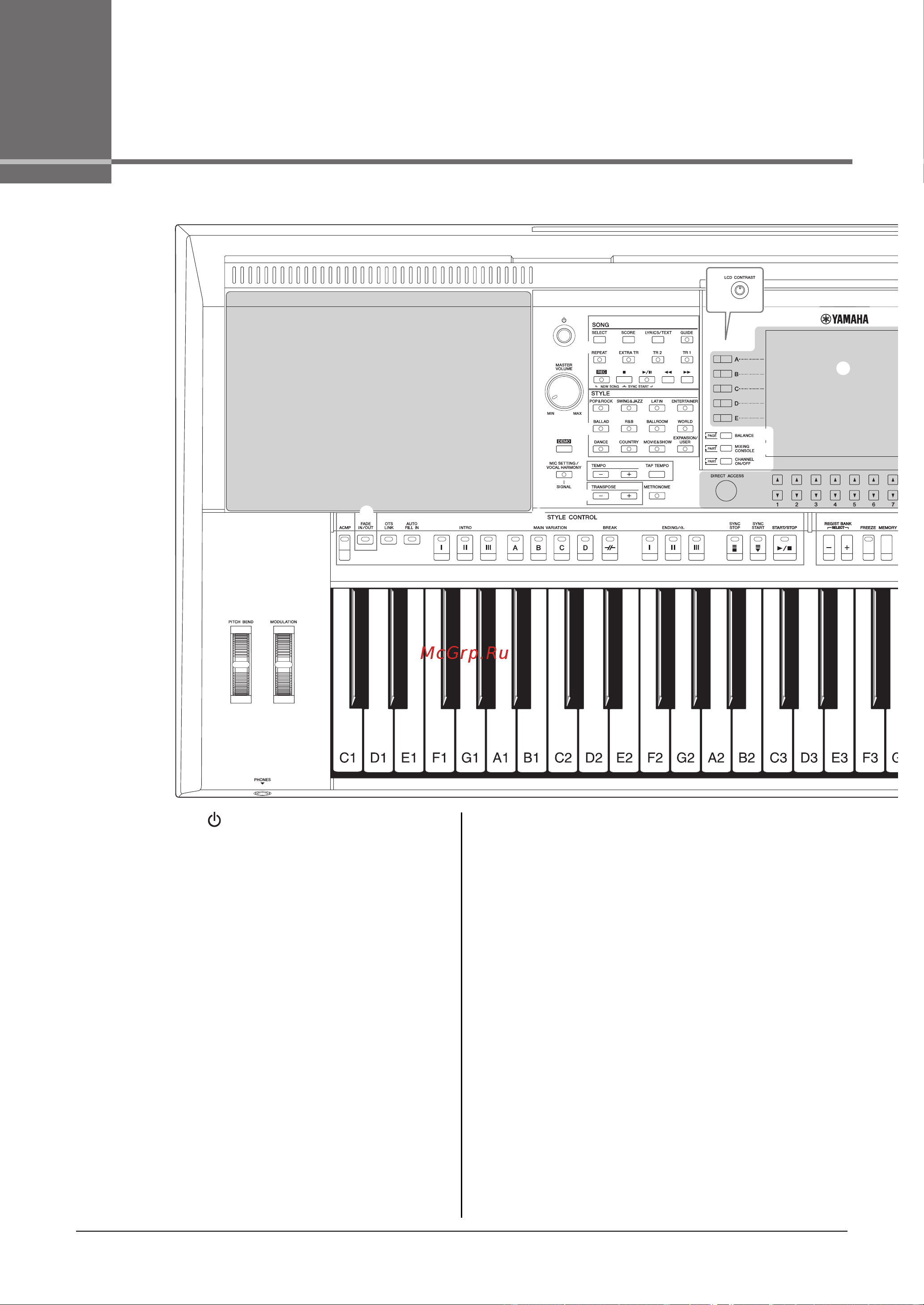 Yamaha PSR-S950 [10/108] Верхняя панель