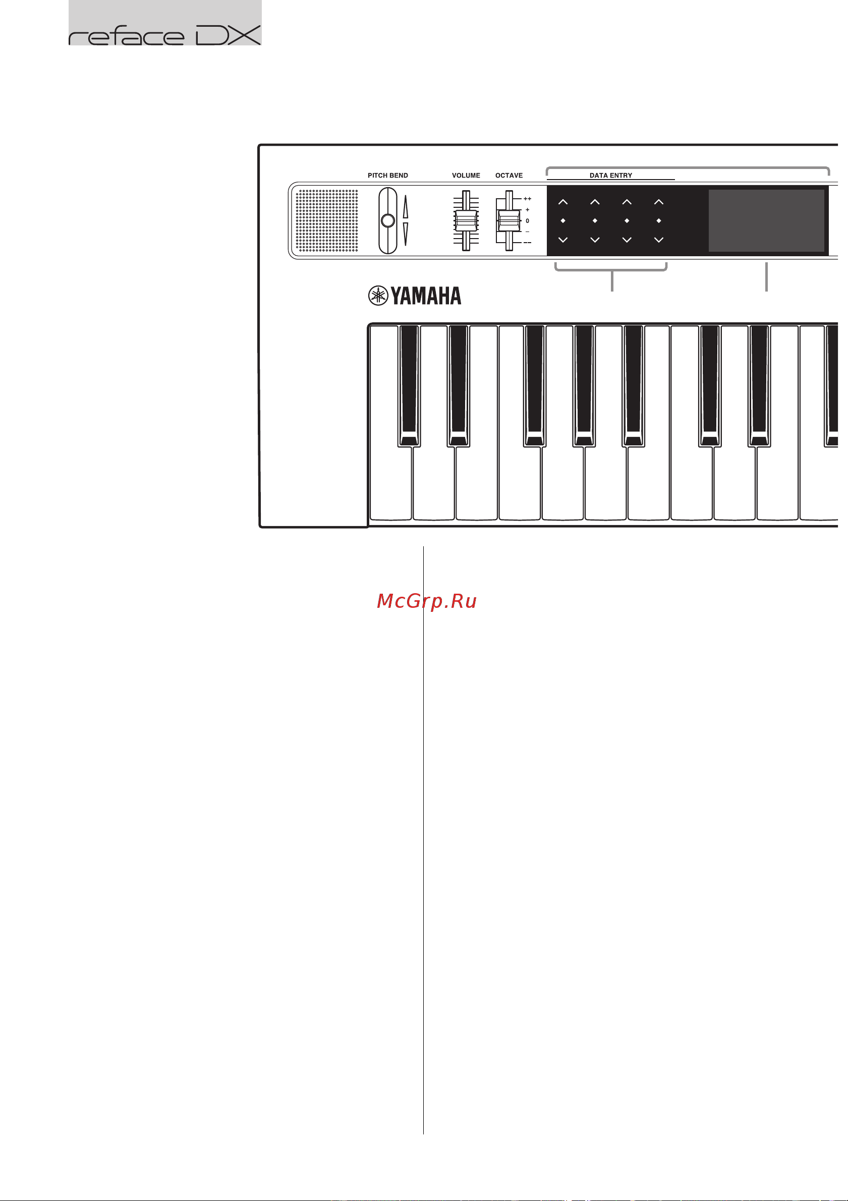 Yamaha reface CP [20/56] E ползунок volume