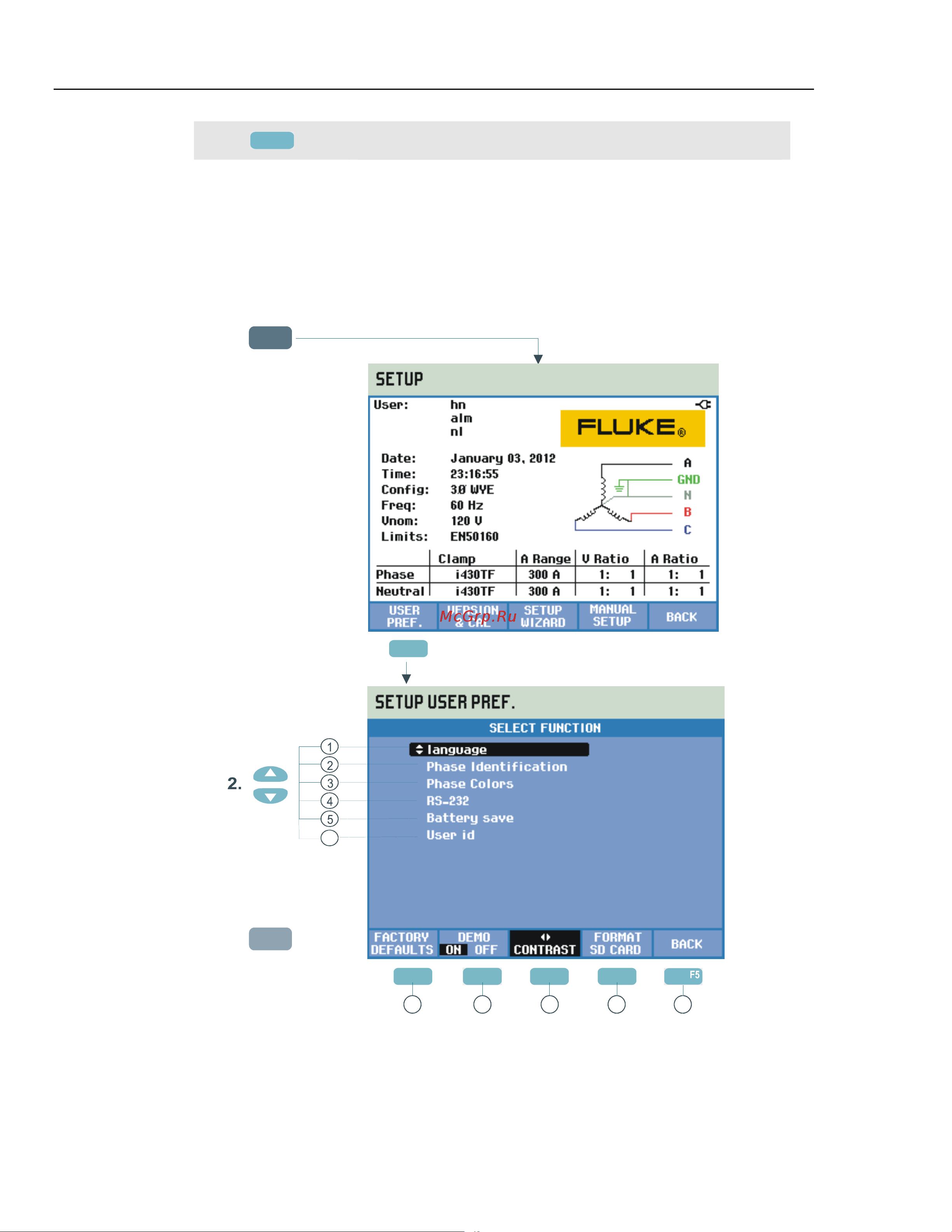 Fluke 437_II [130/194] User preferences пользовательские настройки