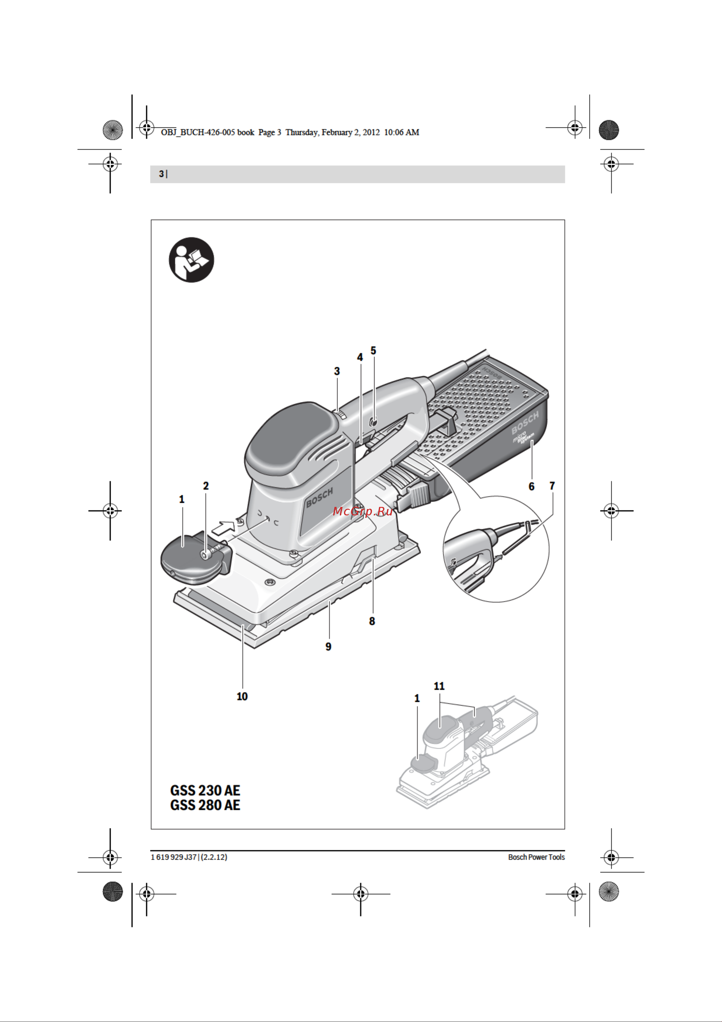 Bosch GSS 280 AE Руководство по эксплуатации онлайн [3/20] 698411