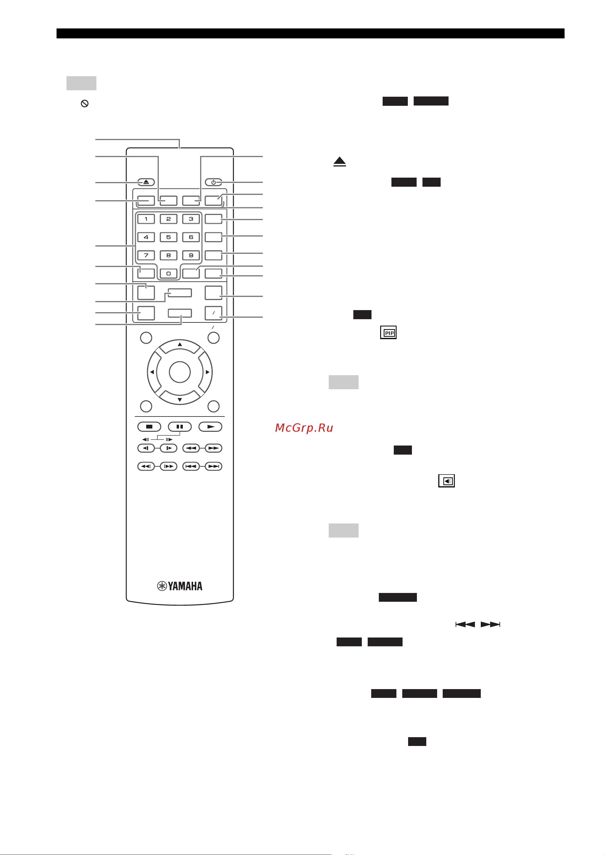 Yamaha BD-S671 [52/100] Remote control