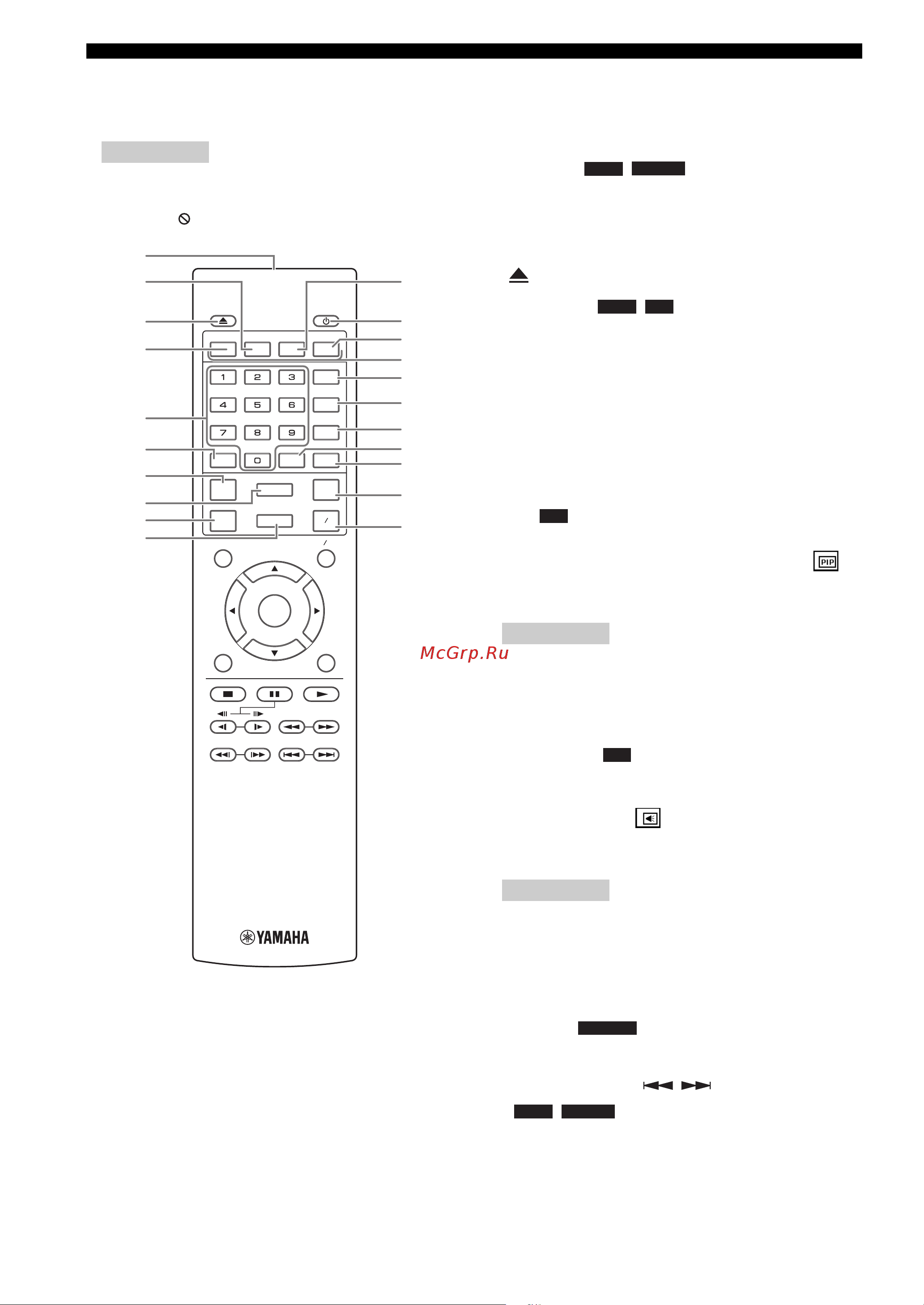 Yamaha BD-S671 [8/100] Пульт дистанционного управления