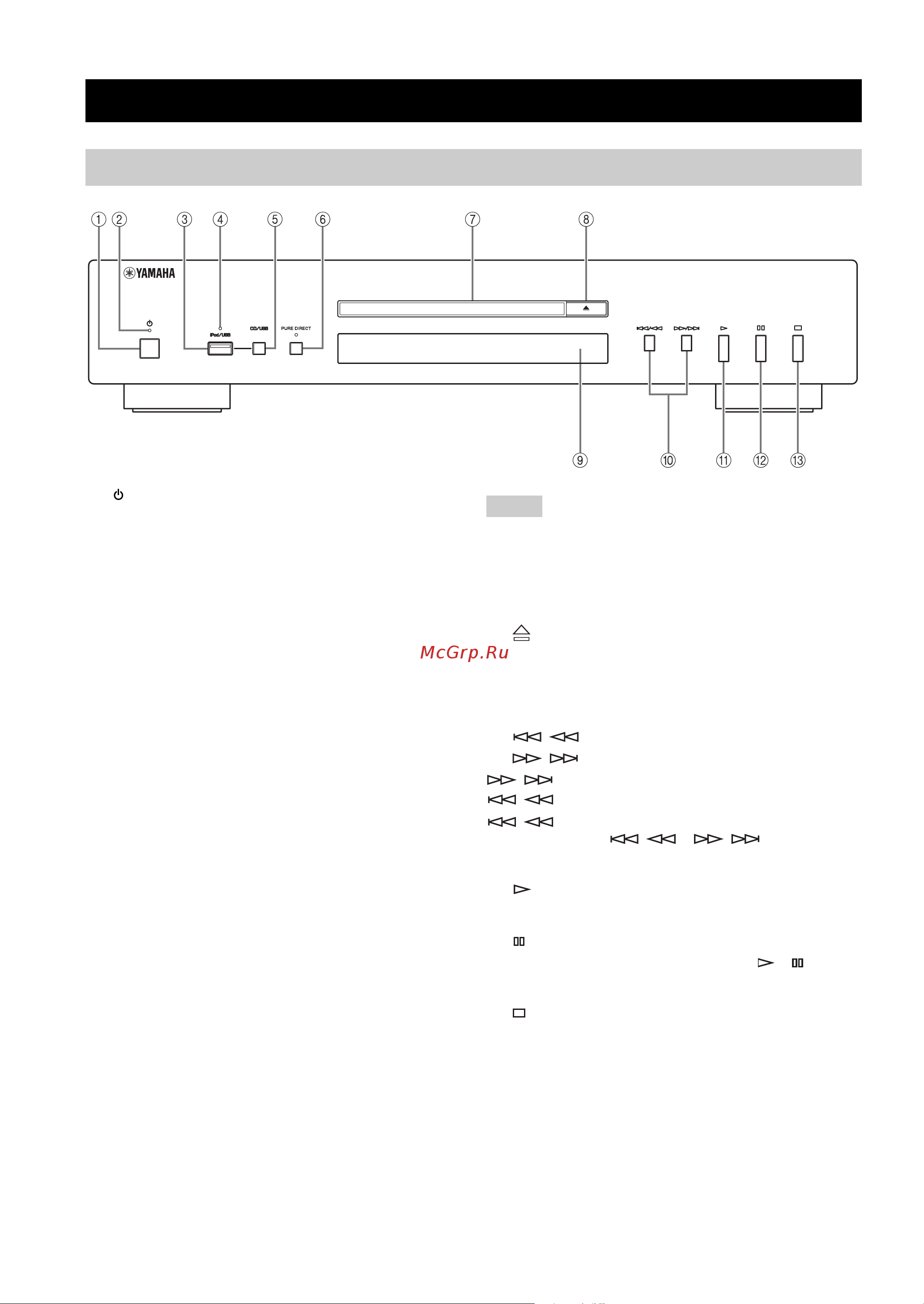 Yamaha CD-S300 [66/108] Panel delantero