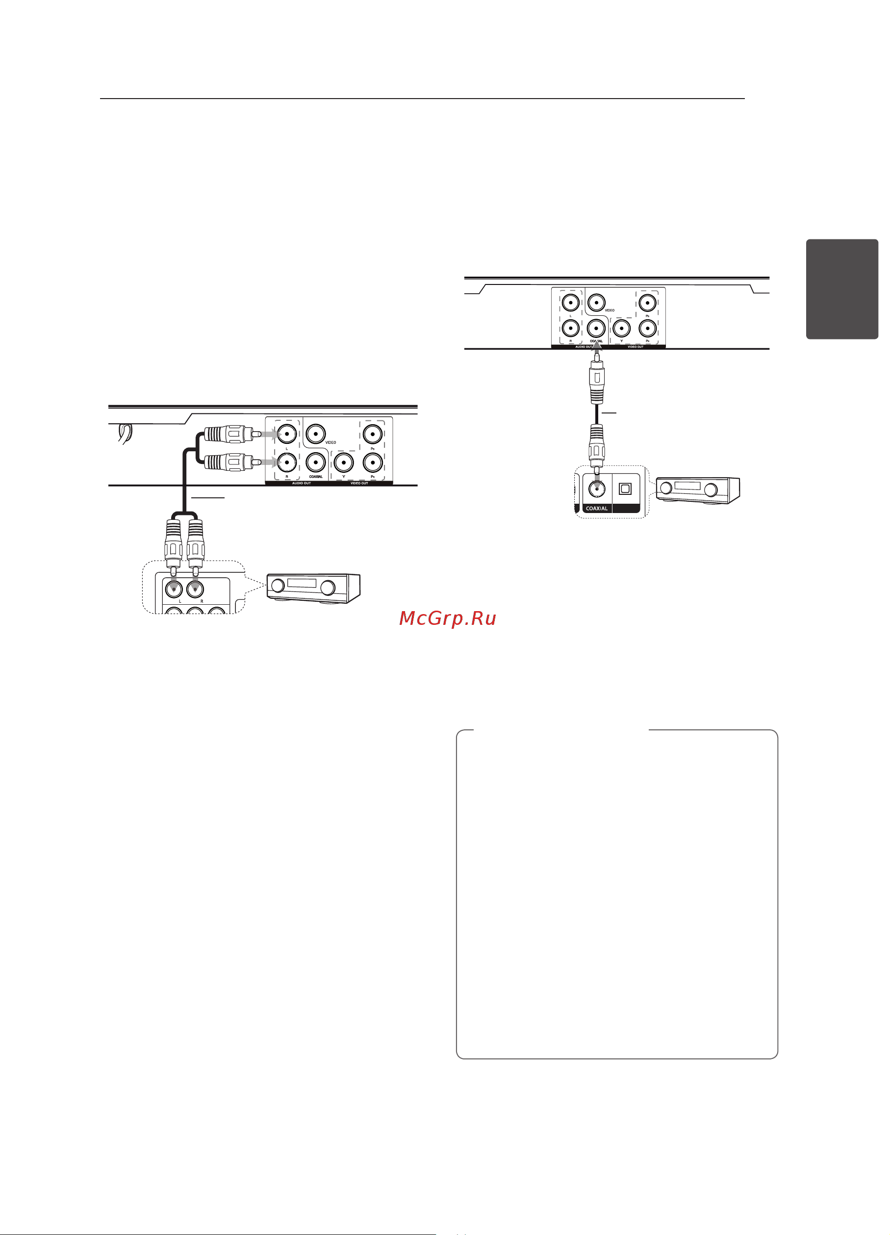 LG DP430 [11/22] Подключение к усилителю