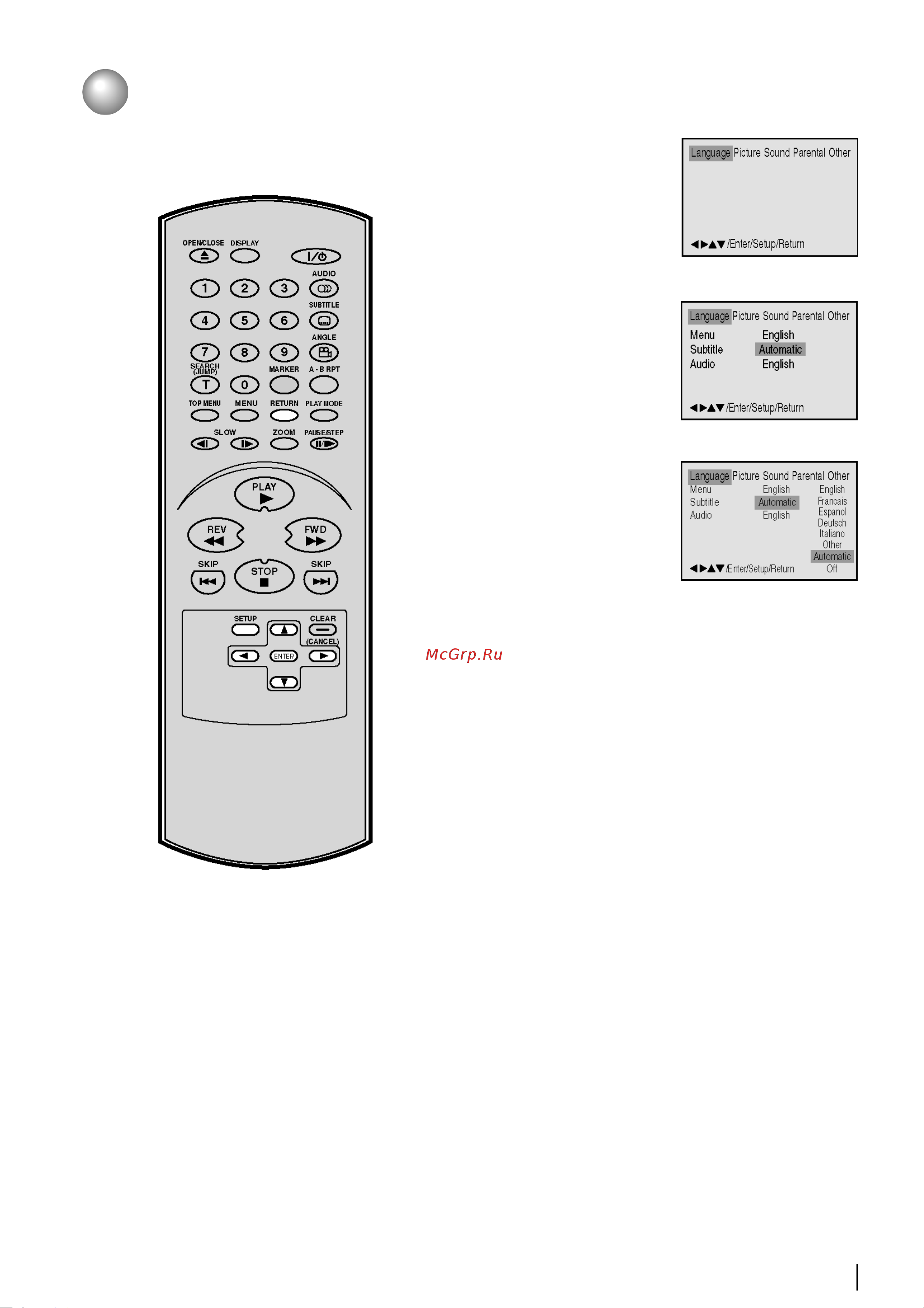 Toshiba SD 130 [35/44] Переключение языка субтитров