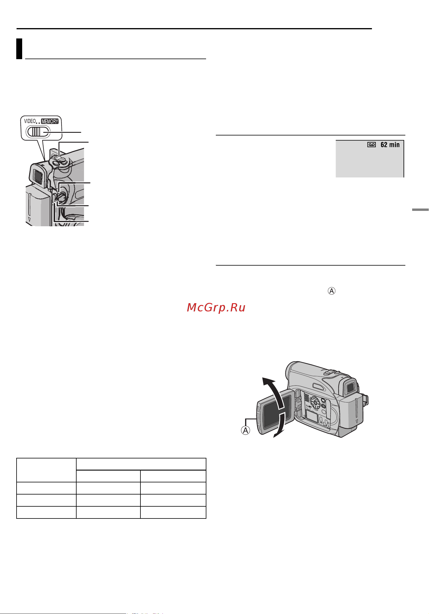 JVC GR-D360E [19/56] Основной режим записи
