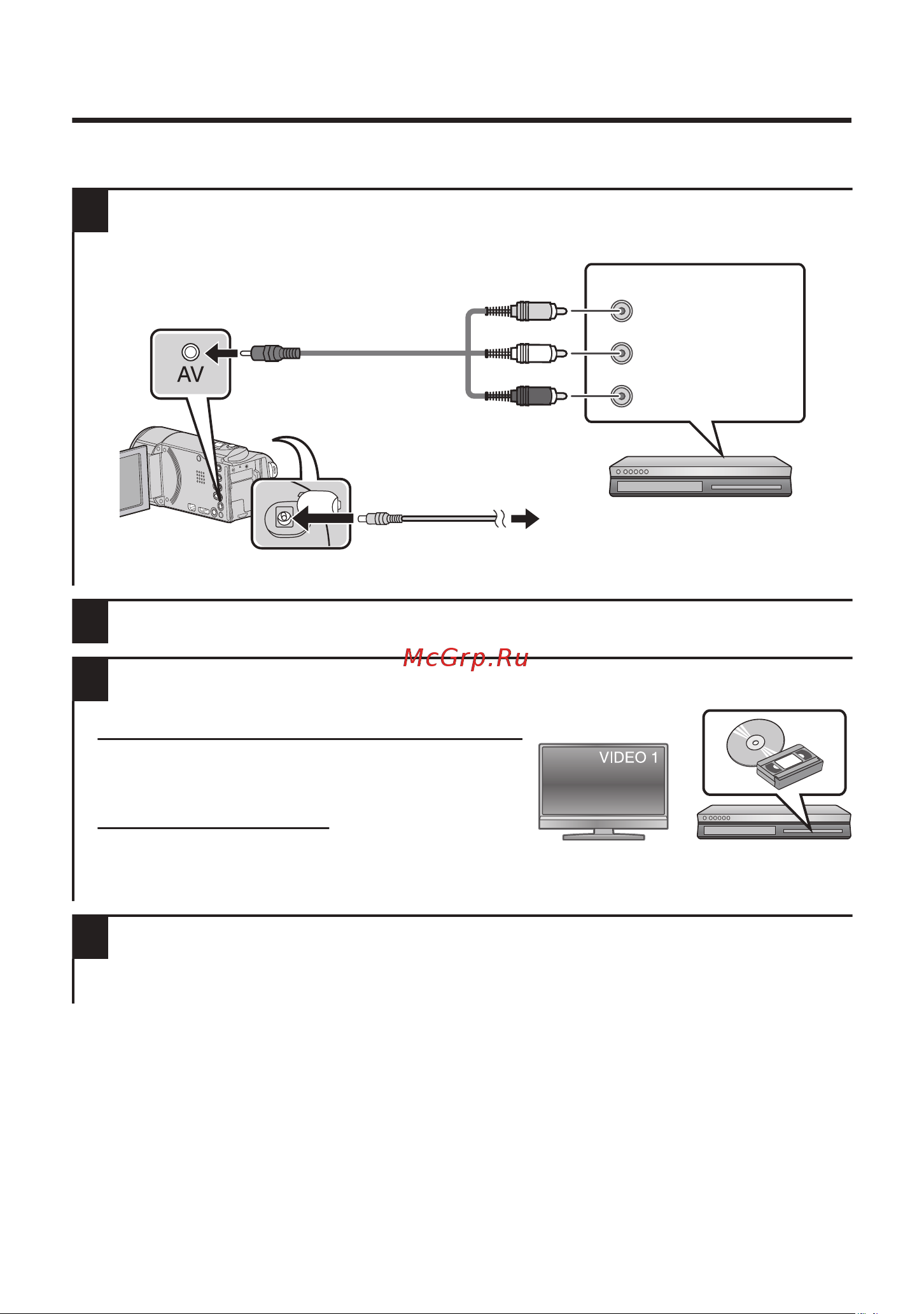JVC GZ-EX255 [12/80] Dubbing files by connecting to a dvd recorder or vhs