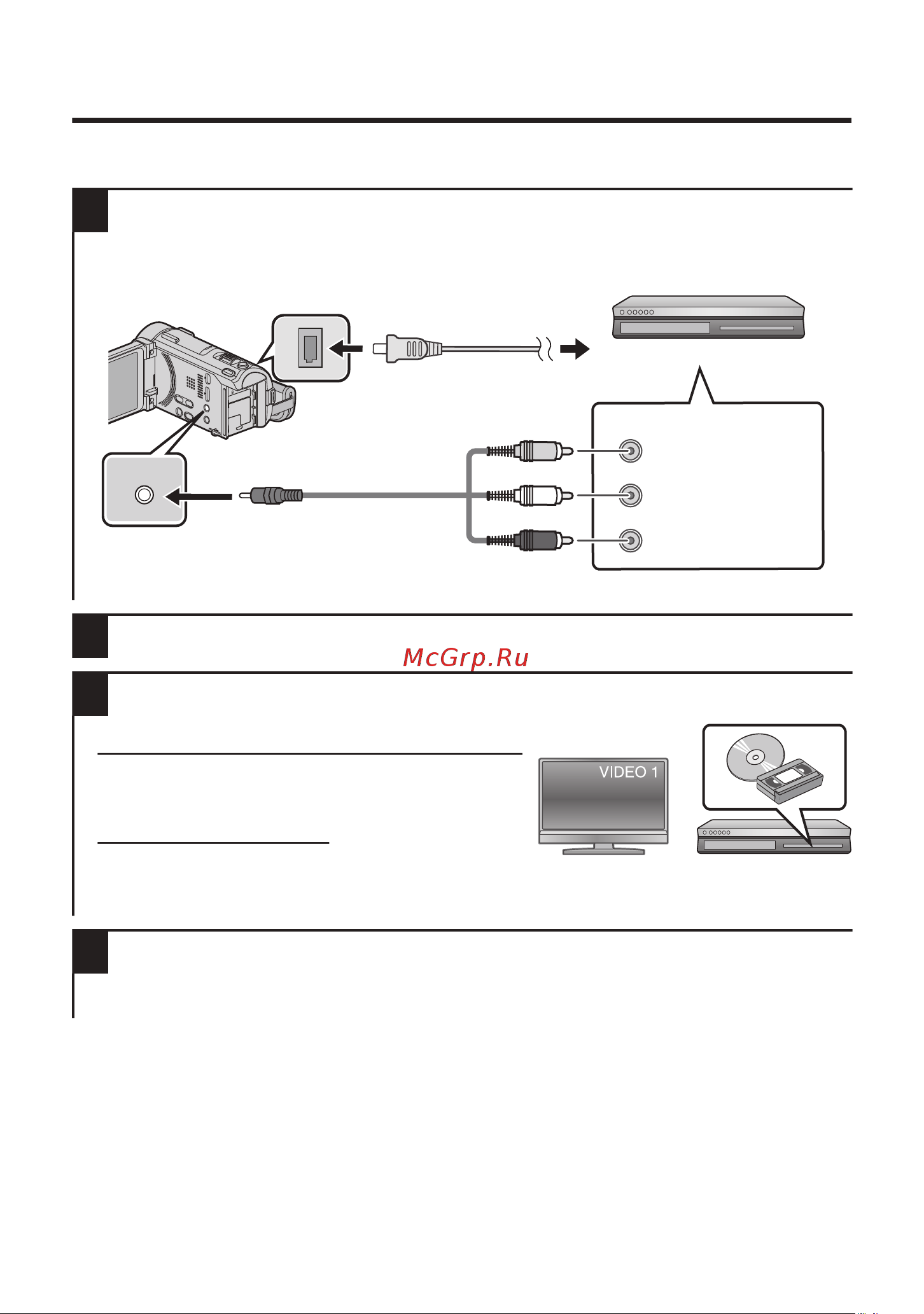 JVC GZ-GX3 [12/80] Dubbing files by connecting to a dvd recorder or vhs