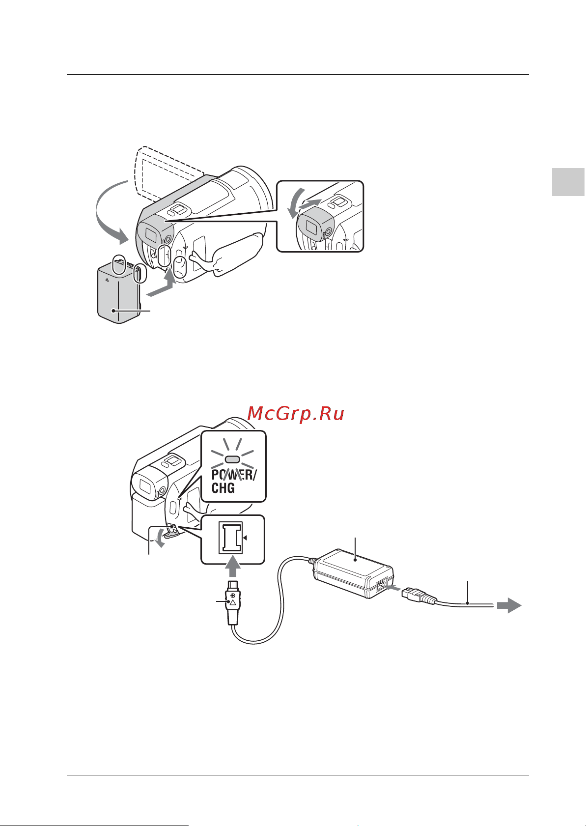 Sony FDR-AXP33 [11/56] Зарядка аккумуляторной батареи
