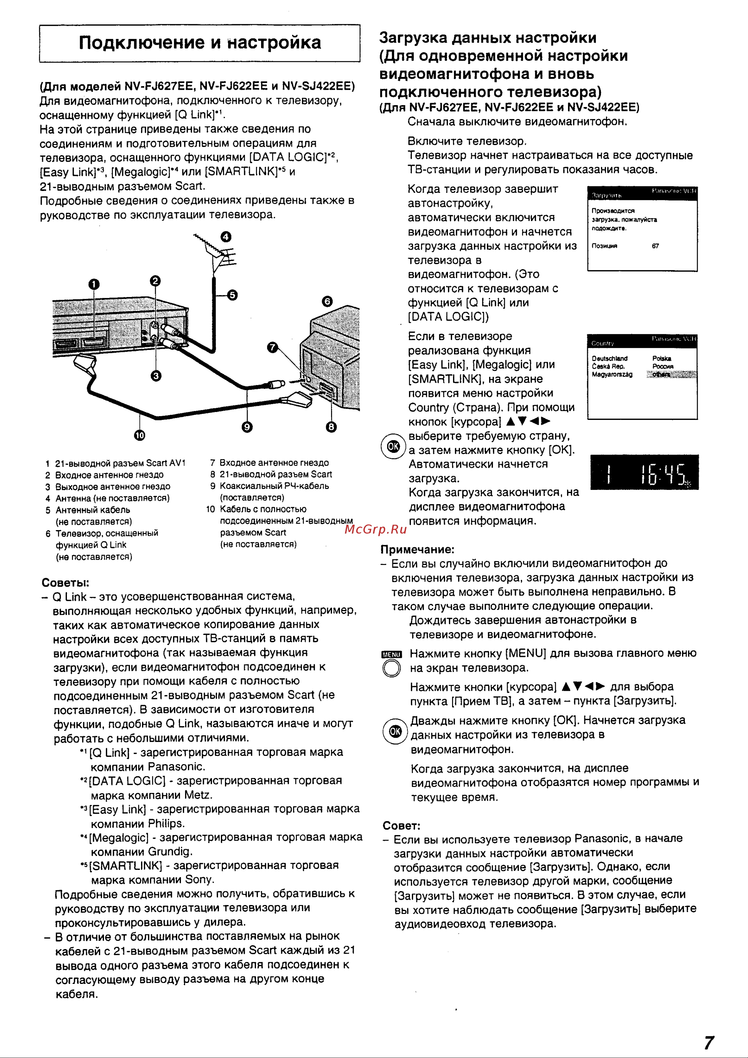 Panasonic NV-FJ618EE_NV-FJ622EE_NV-FJ627EE_NV-SJ422EE Руководство по эксплуатации онлайн [7/28] 699613