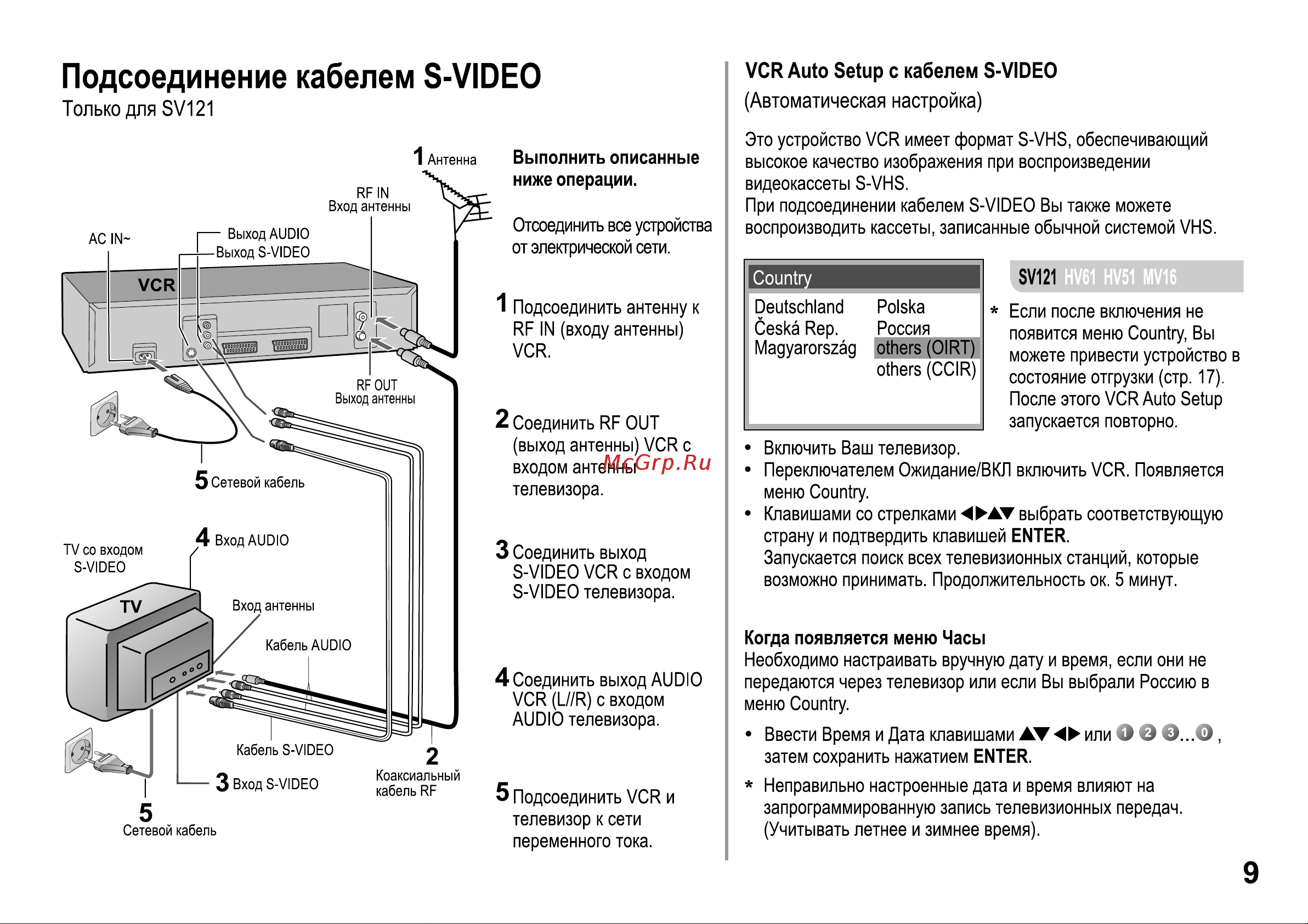Panasonic NV-HV51_NV-HV61_NV-MV16_NV-SV121 Руководство по эксплуатации онлайн [9/32] 699616