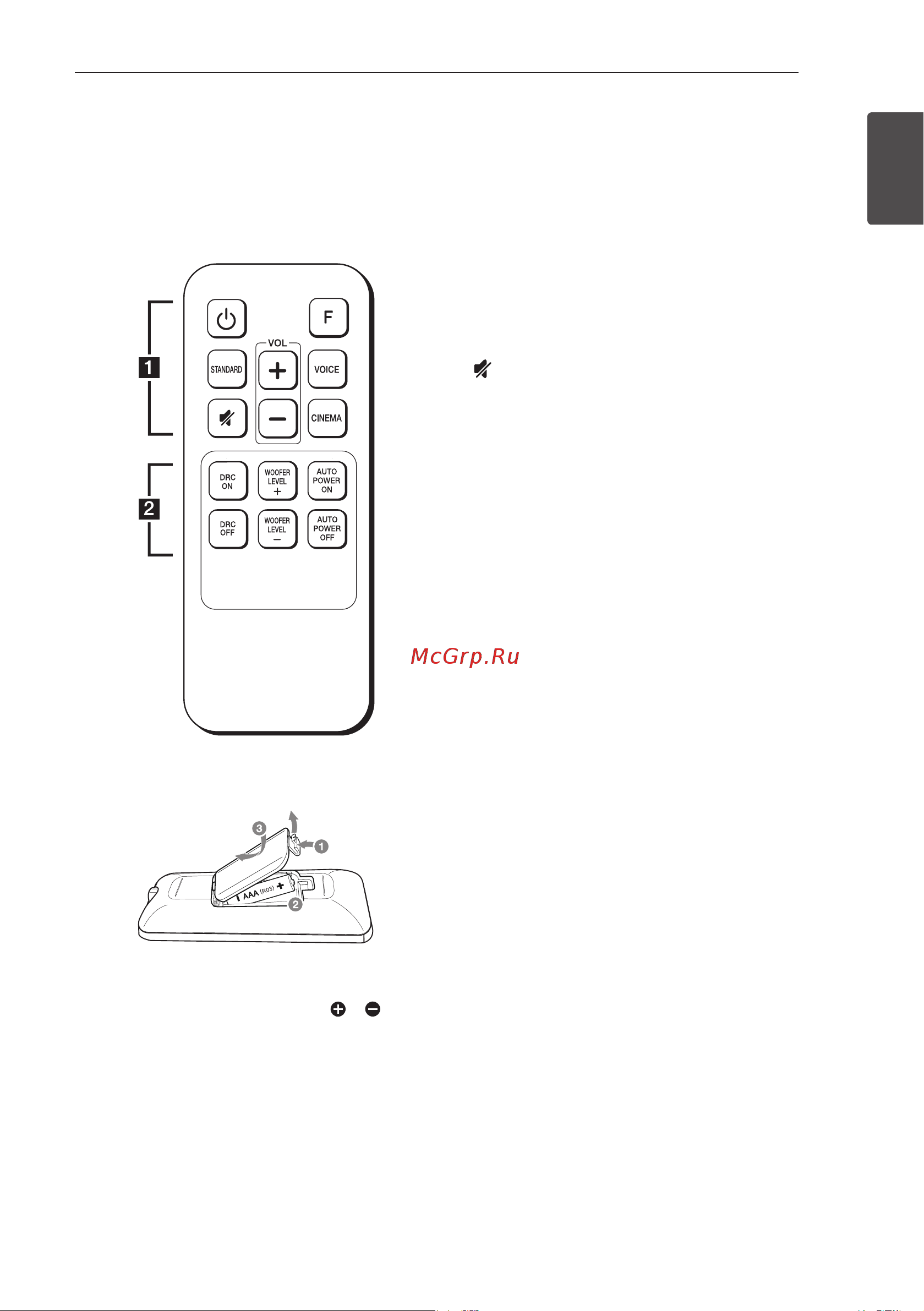 LG LAS454B [7/22] Пульт дистанционного управления