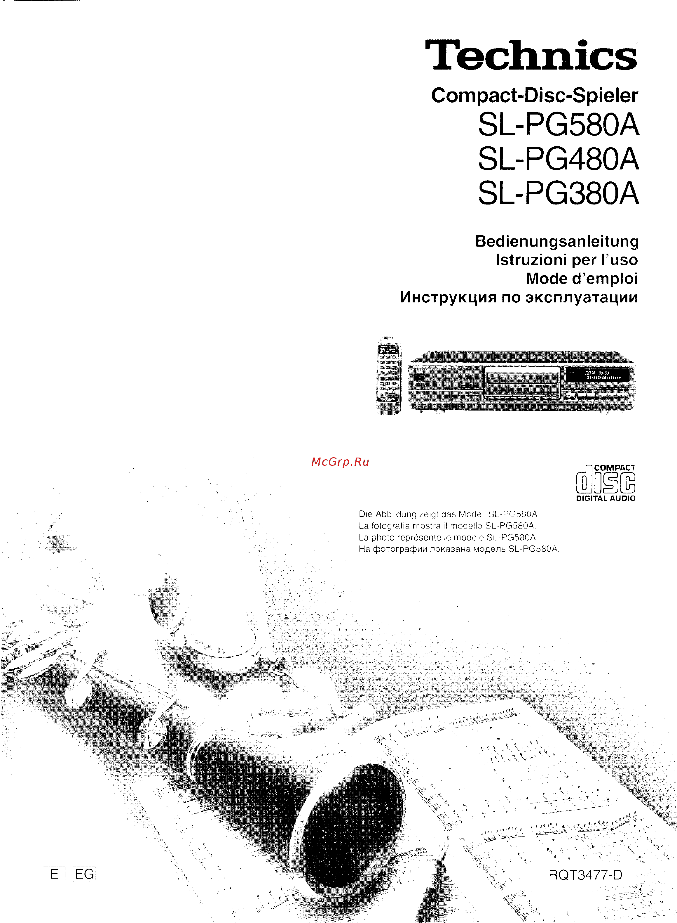 Panasonic SL-PG580A Руководство по эксплуатации онлайн