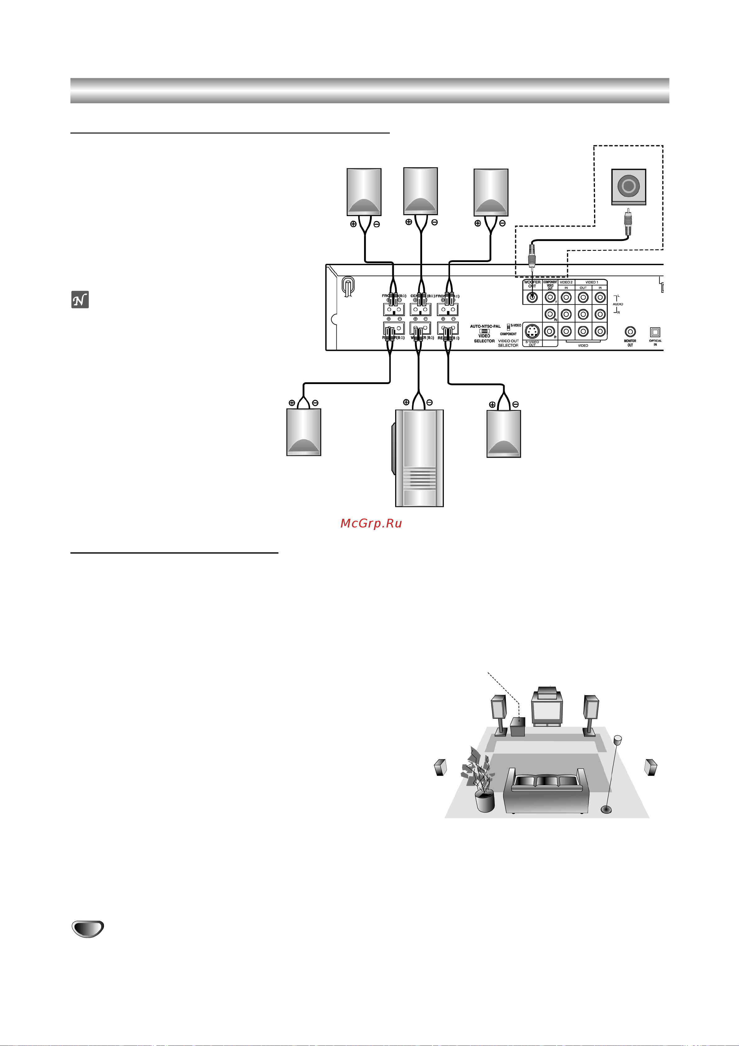 Toshiba SD-42HK-S-TE [12/29] Подключение акустической системы