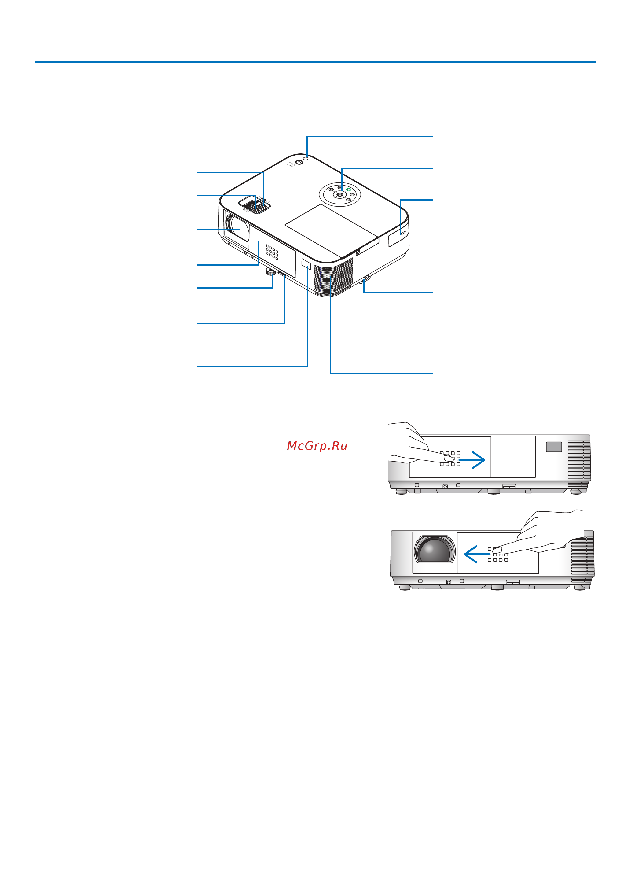 Nec M403W [16/166] 3 название деталей проектора