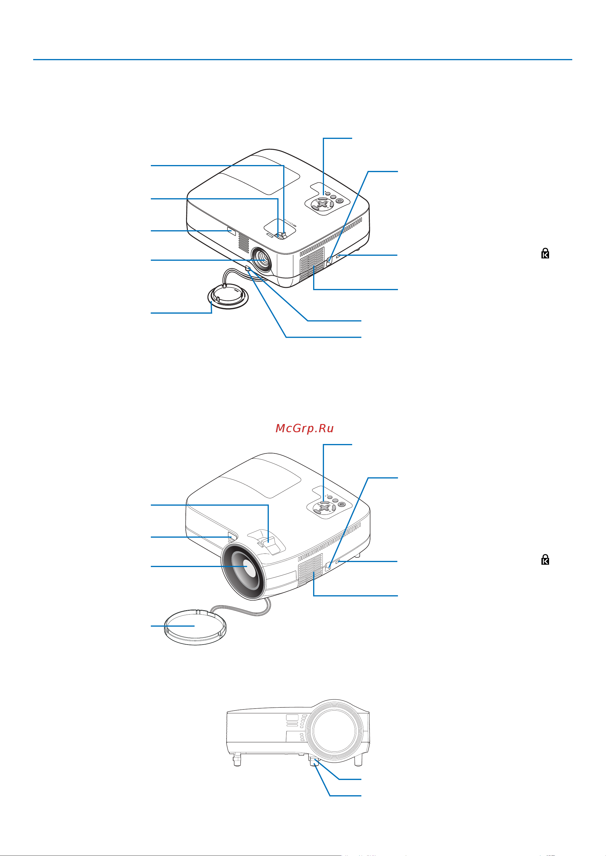 Nec NP410WG [14/114] 3 название деталей проектора
