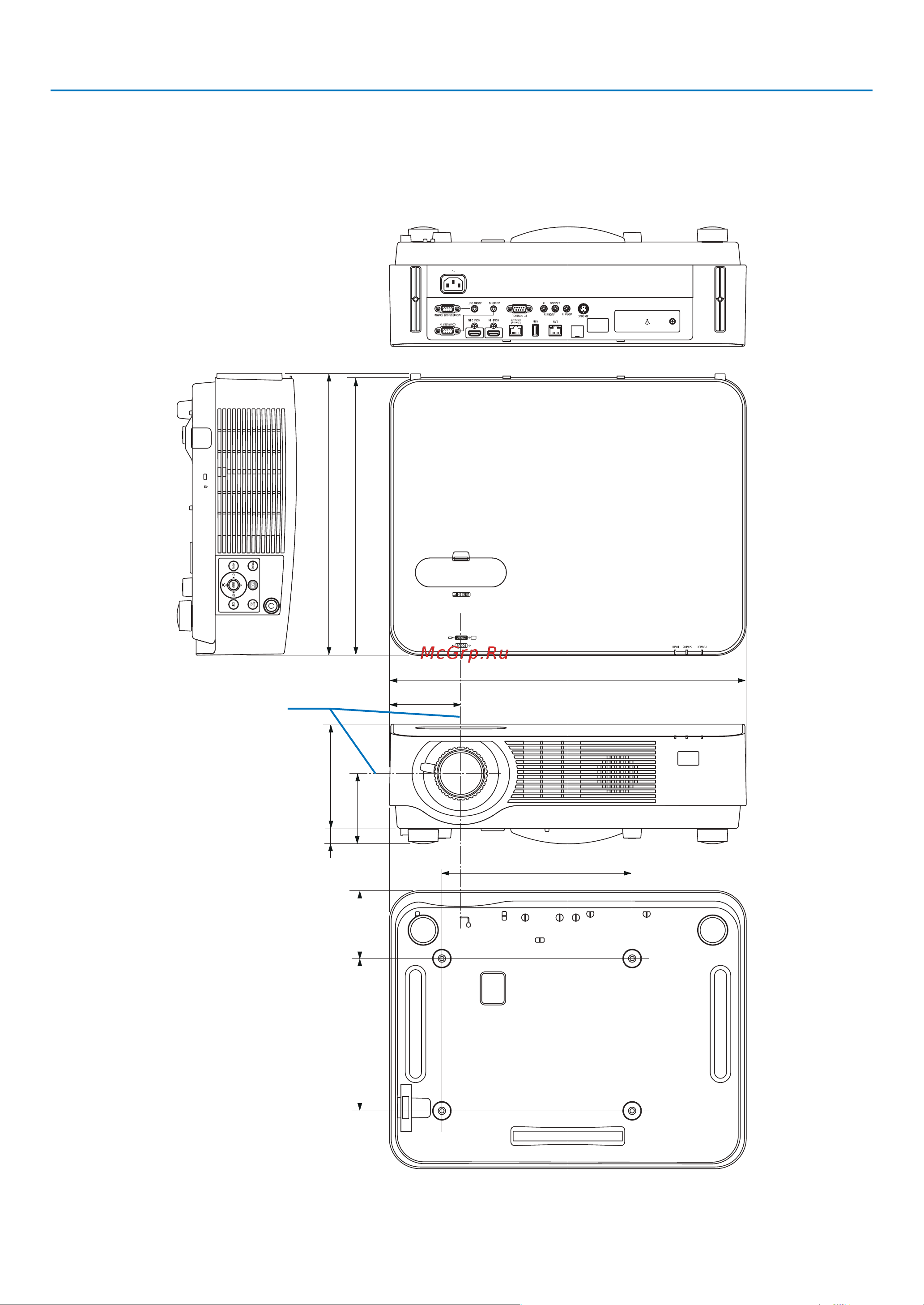 Nec P502WL [134/147] 3 габаритные размеры корпуса