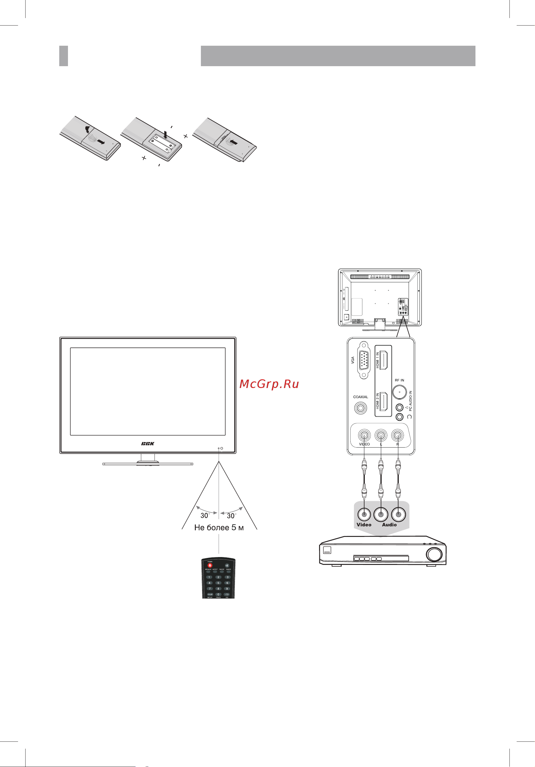 BBK LED2272FDTG [9/36] Подключение к спутниковым ресиверам и цифровым телевизионным тюнерам