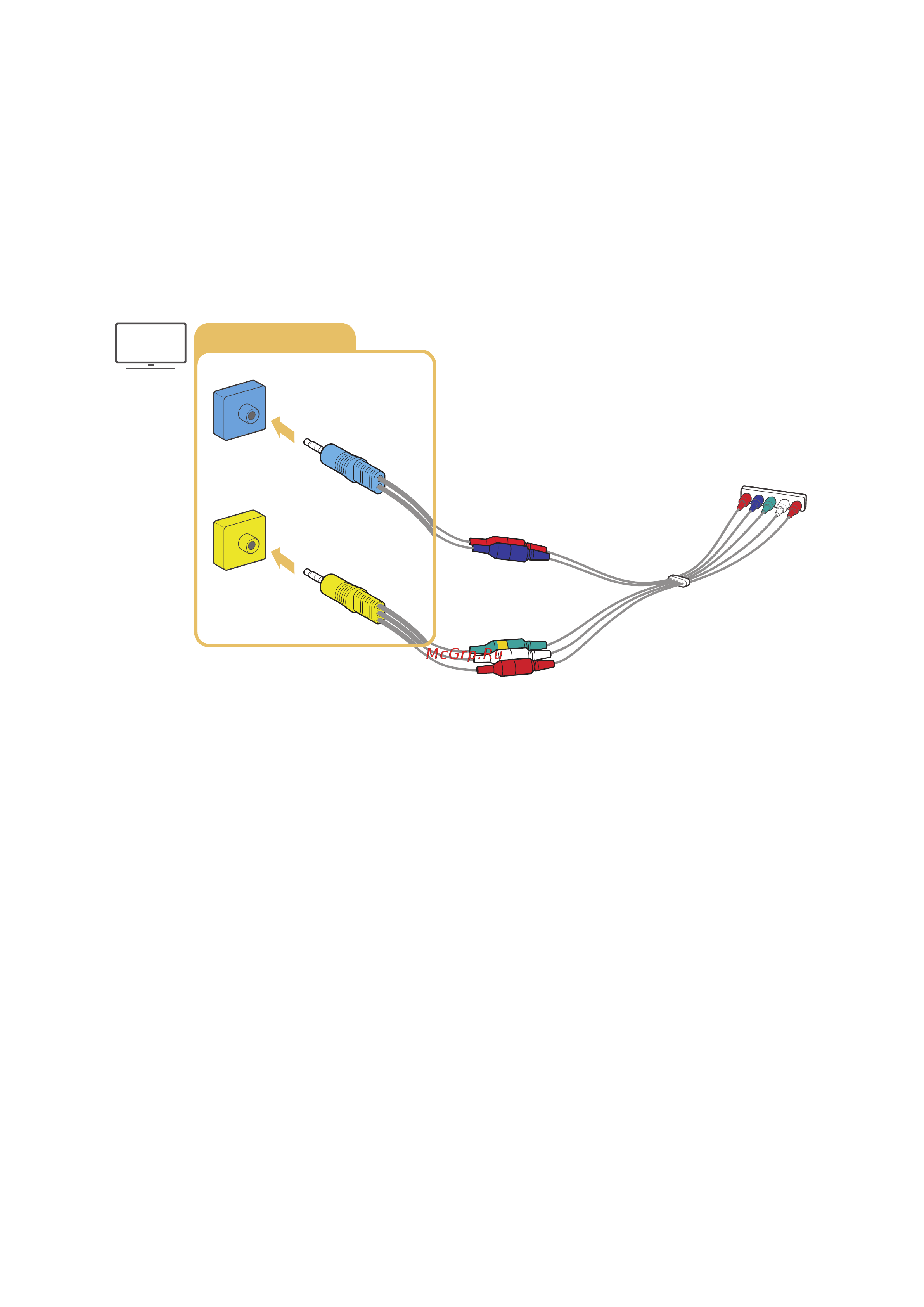 DEXP UE43M5503AU [22/155] Подключение с помощью компонентного кабеля только для моделей с разъемами component in av in