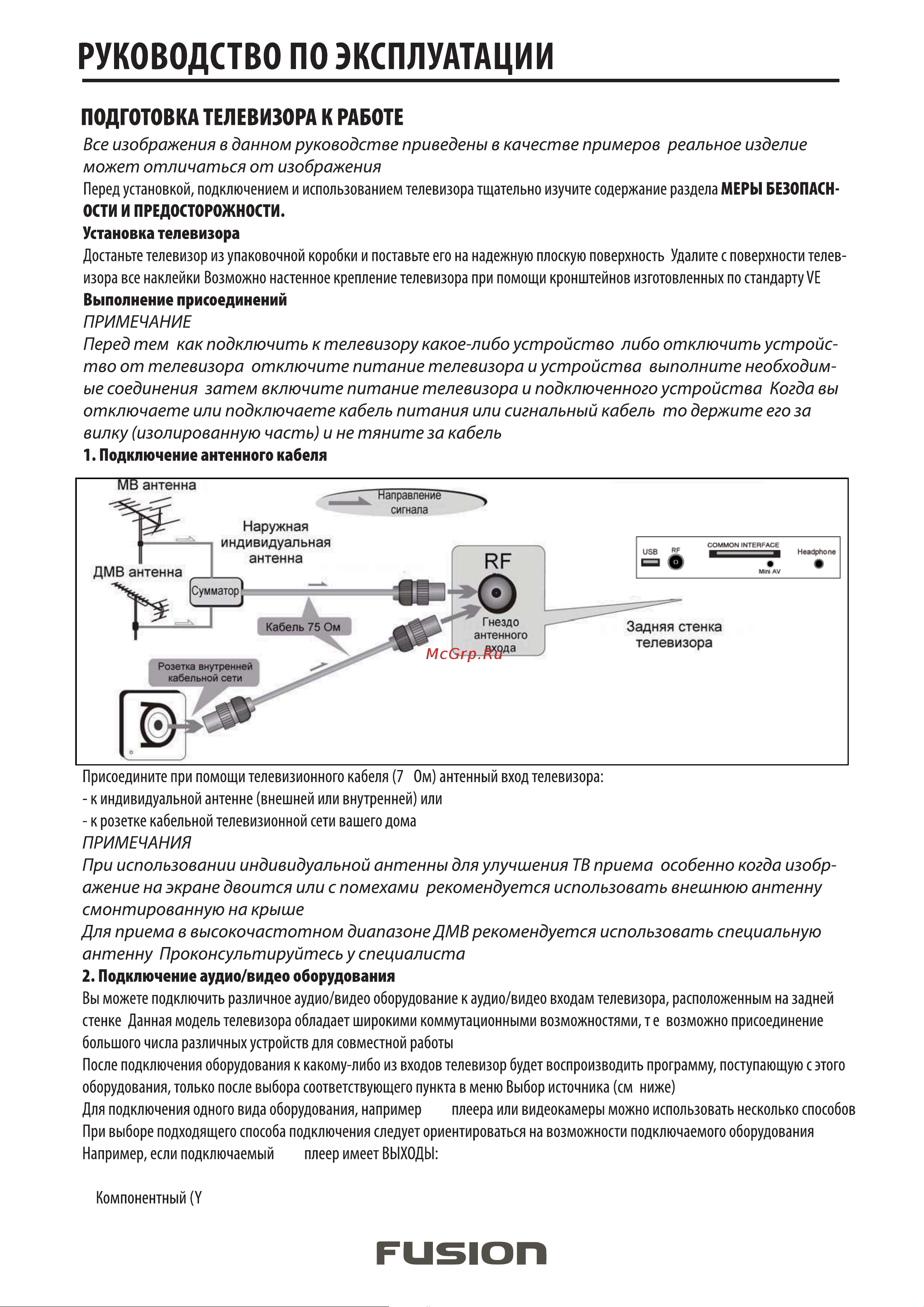 Fusion FLTV-32T20 Руководство по эксплуатации онлайн [12/28] 700404
