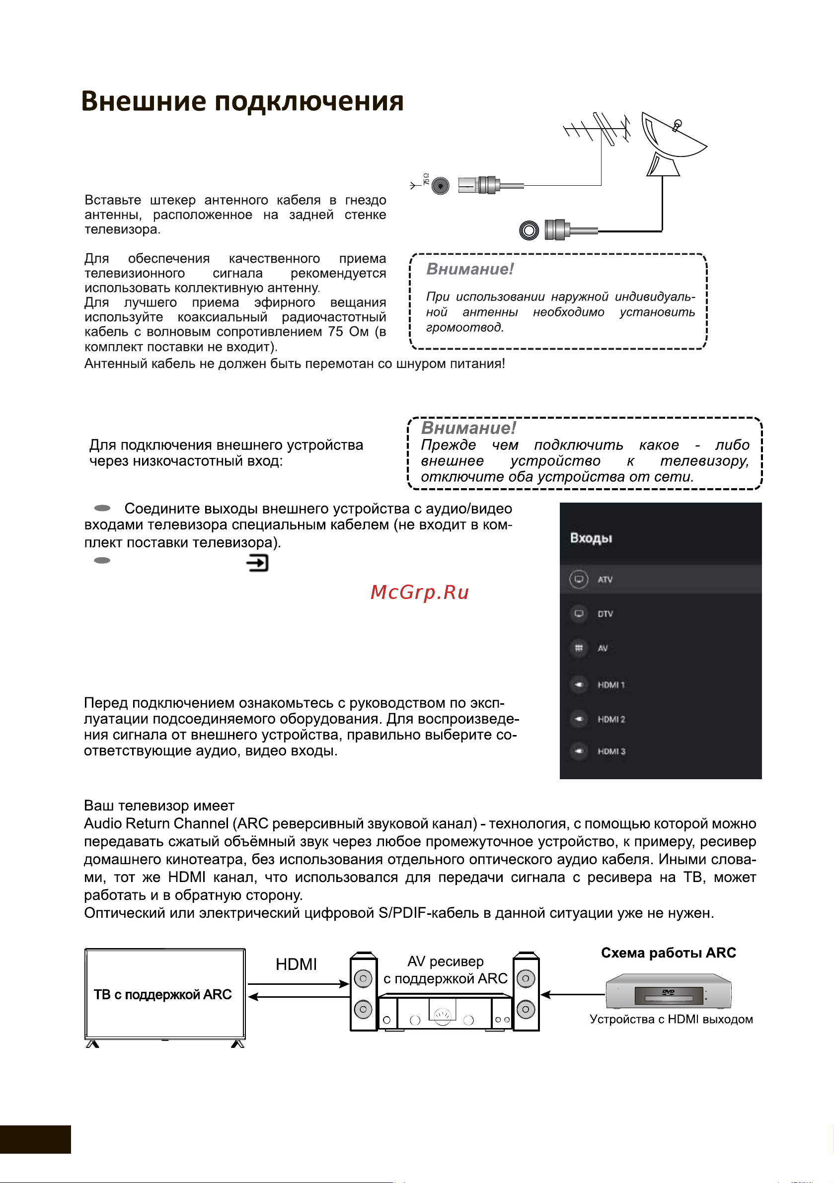 HYUNDAI ELECTRONICS H-LED42FS5001 [16/44] Подключение антенны
