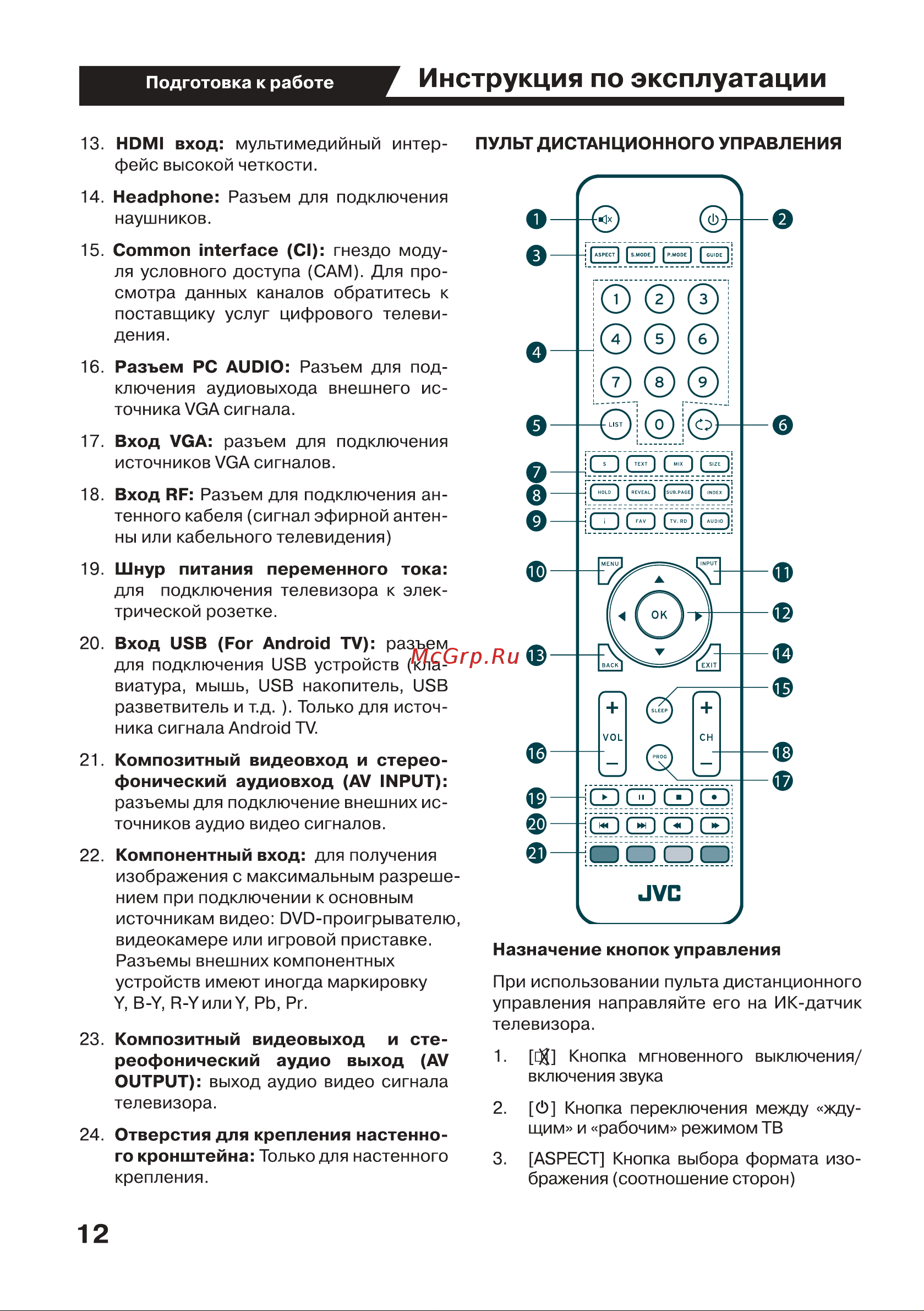 JVC LT-32M540 Руководство по эксплуатации онлайн [12/46] 700647