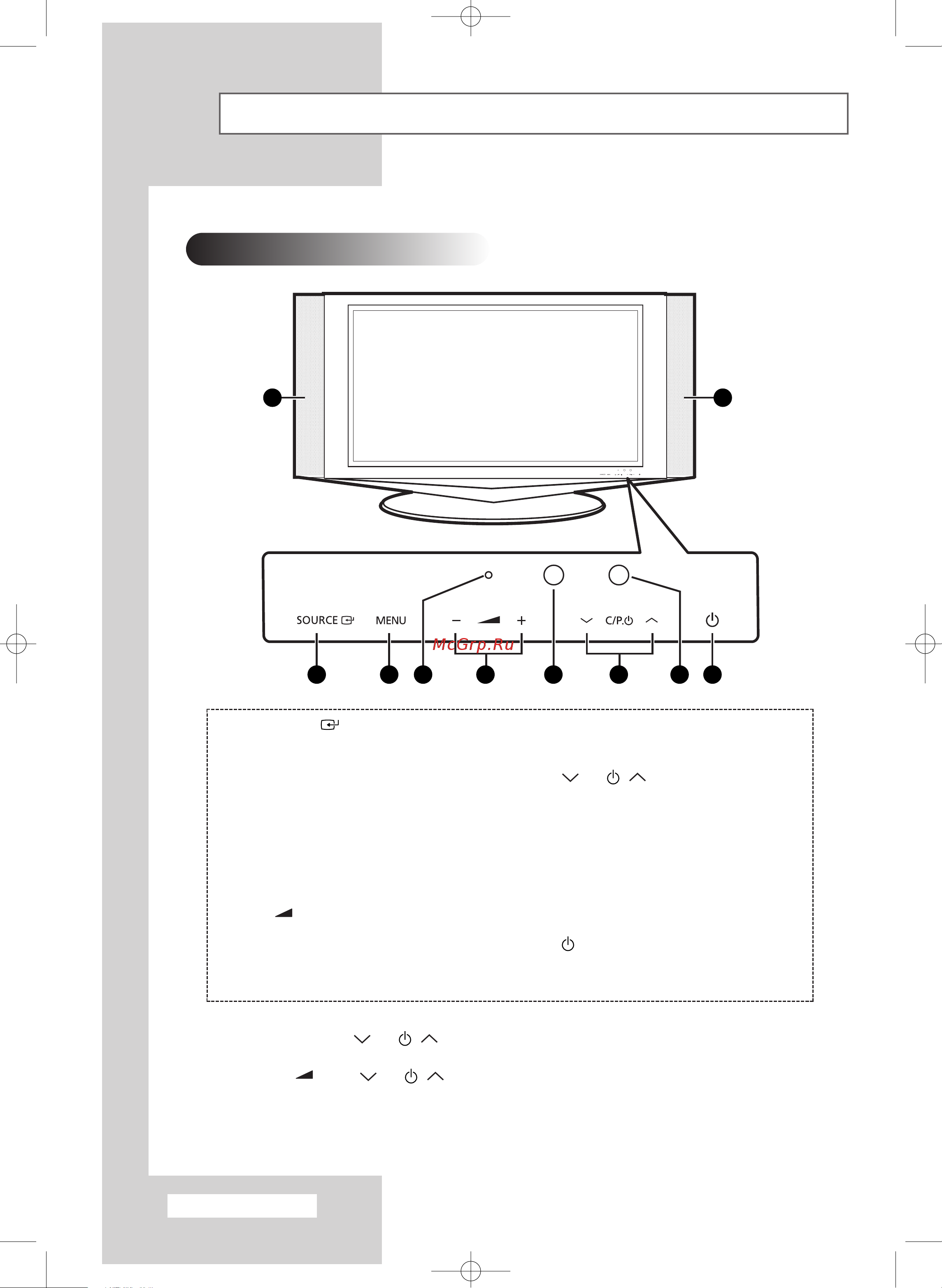 Samsung LW-46G15 W [6/72] Control panel