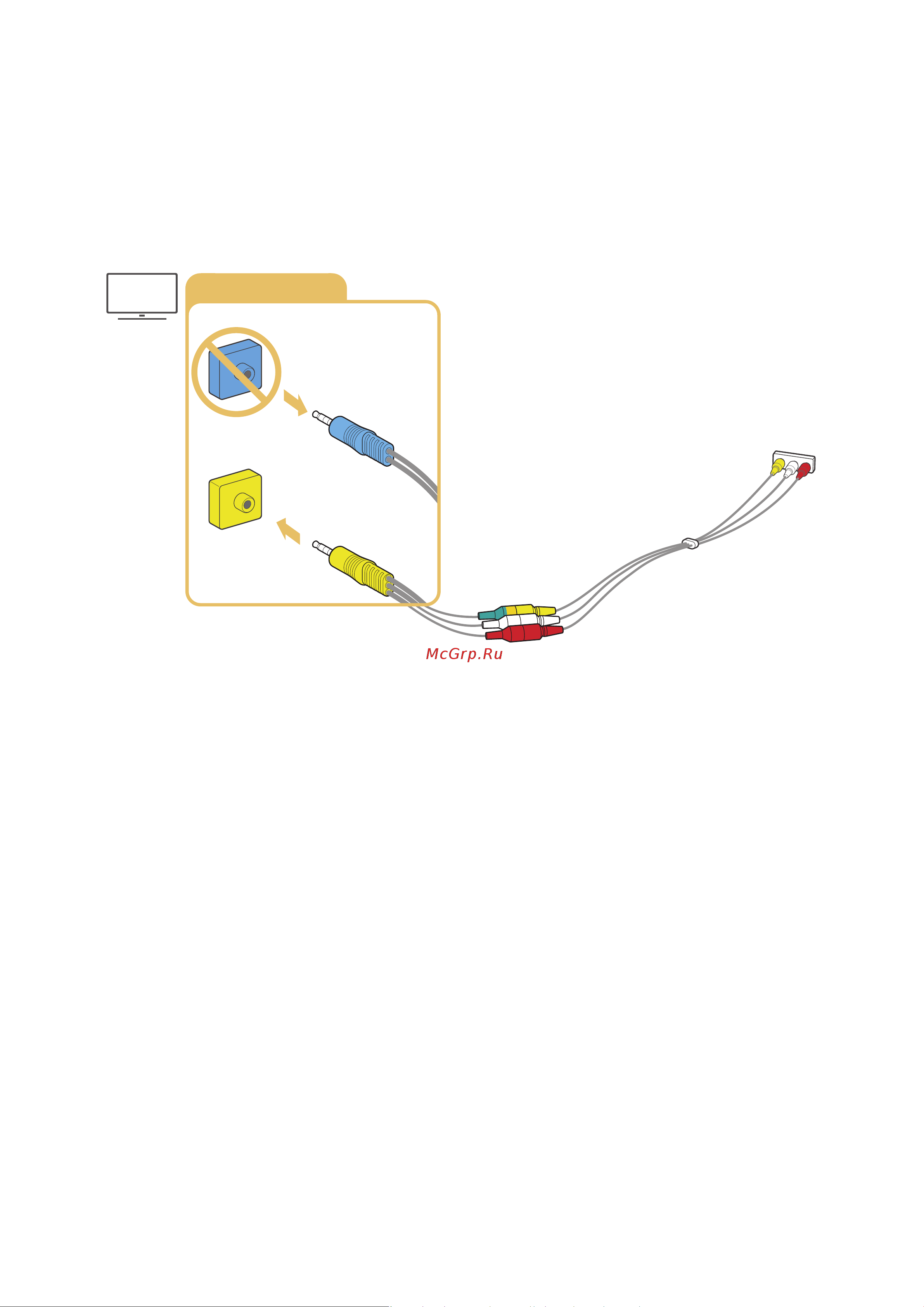 Samsung UE43N5300AU [22/137] Подключение с помощью композитного кабеля только для моделей с разъемами component in av in