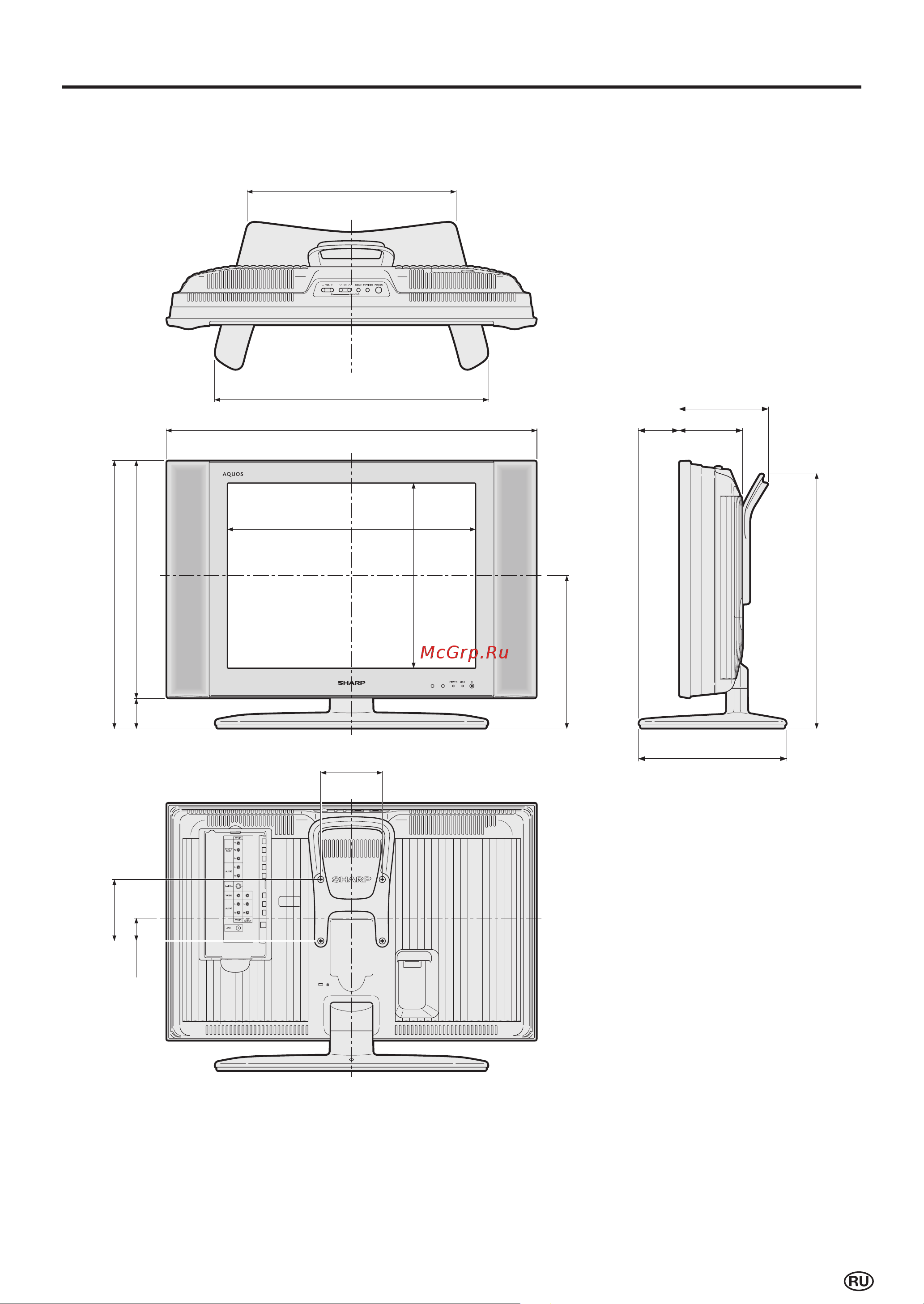 Sharp LC-20B10N [28/29] Габаритные рисунки
