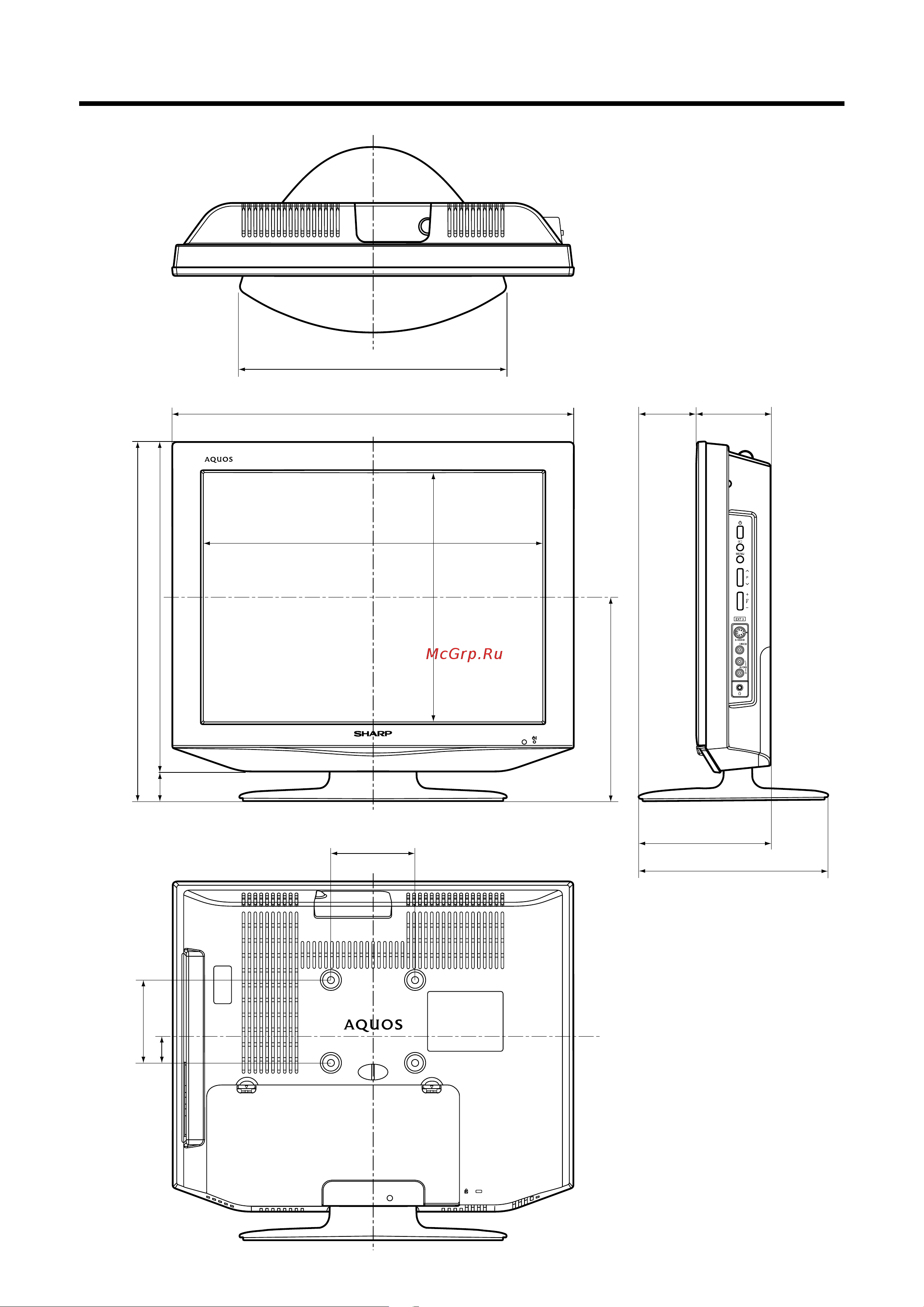 Sharp LC-20D2RU [35/36] Габаритные рисунки