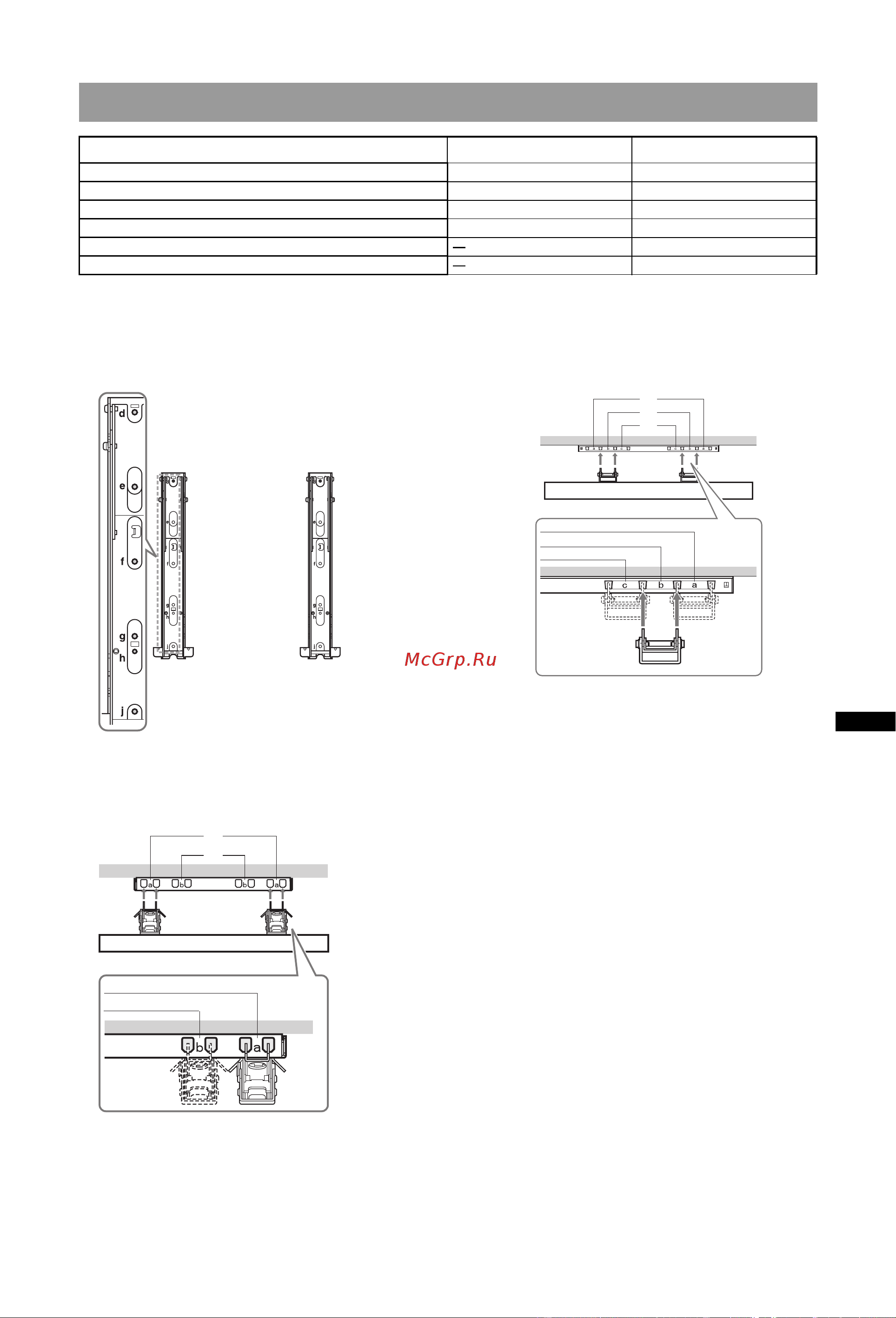 Sony KDL-46EX403 [15/19] Схема и таблица расположения скоб и винтов