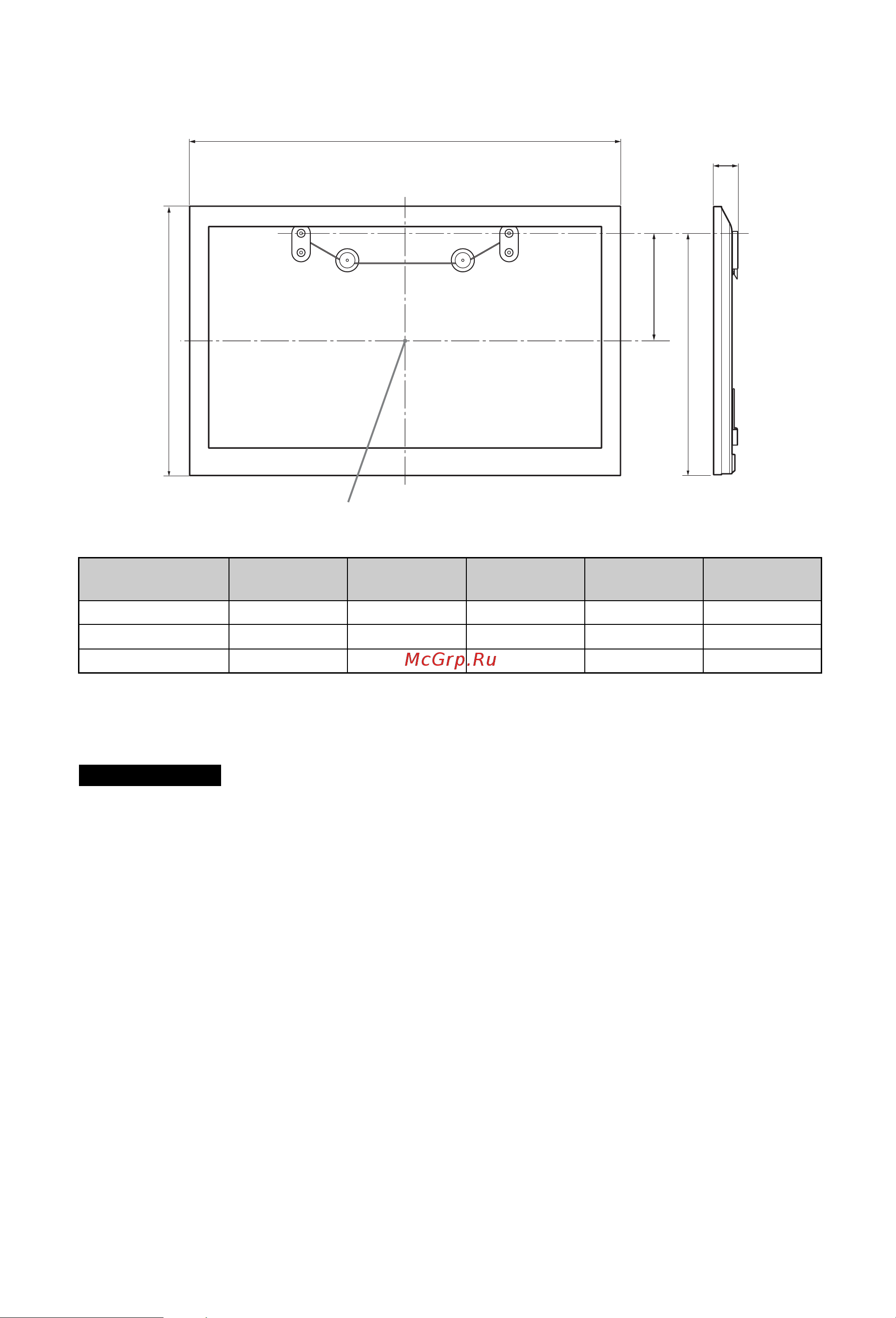 Sony KDL-52NX800 [24/27] Таблица установочных размеров телевизора su wh500