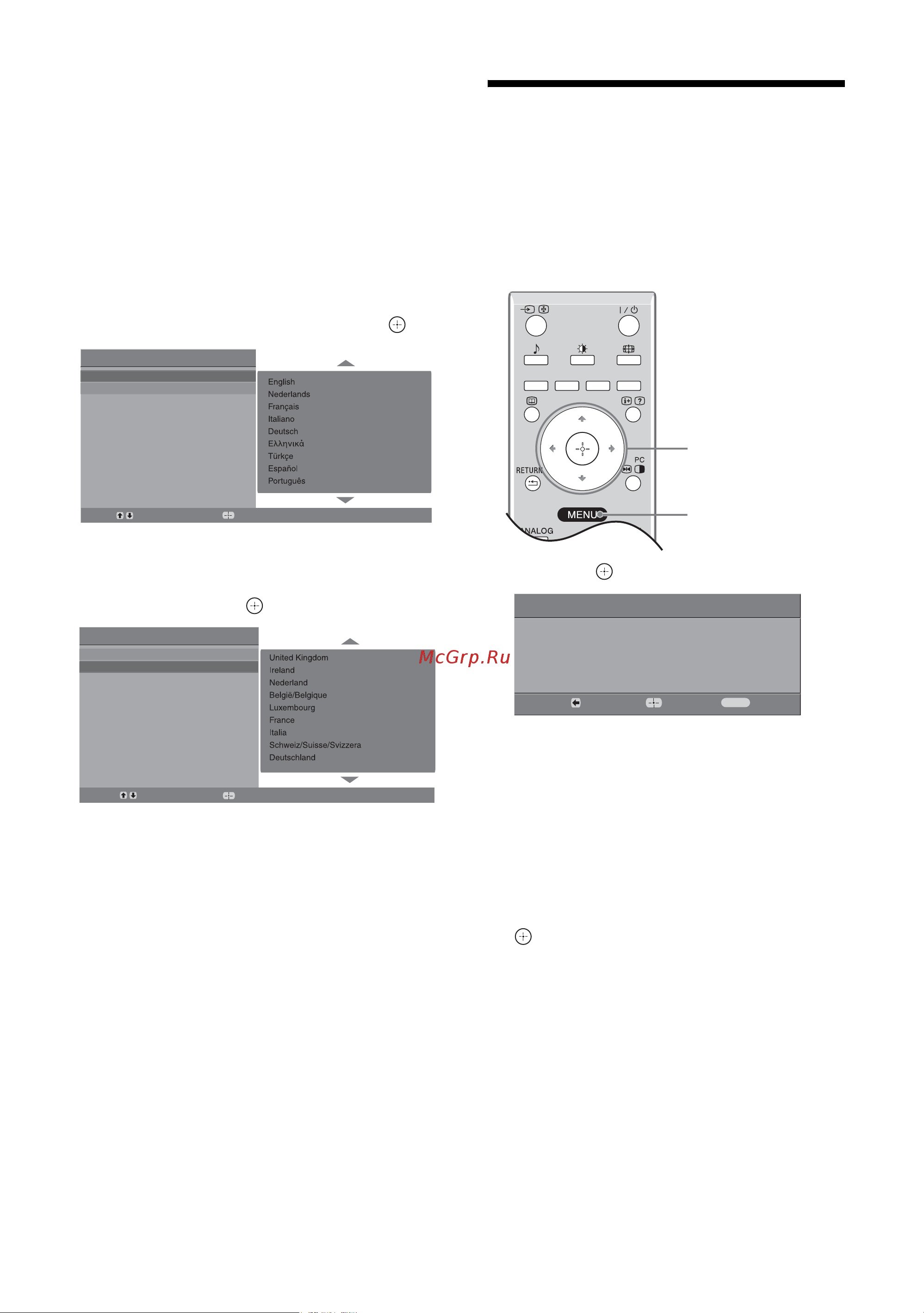 Sony KDL-32P2520 [6/28] Для выхода из меню нажмите кнопку menu