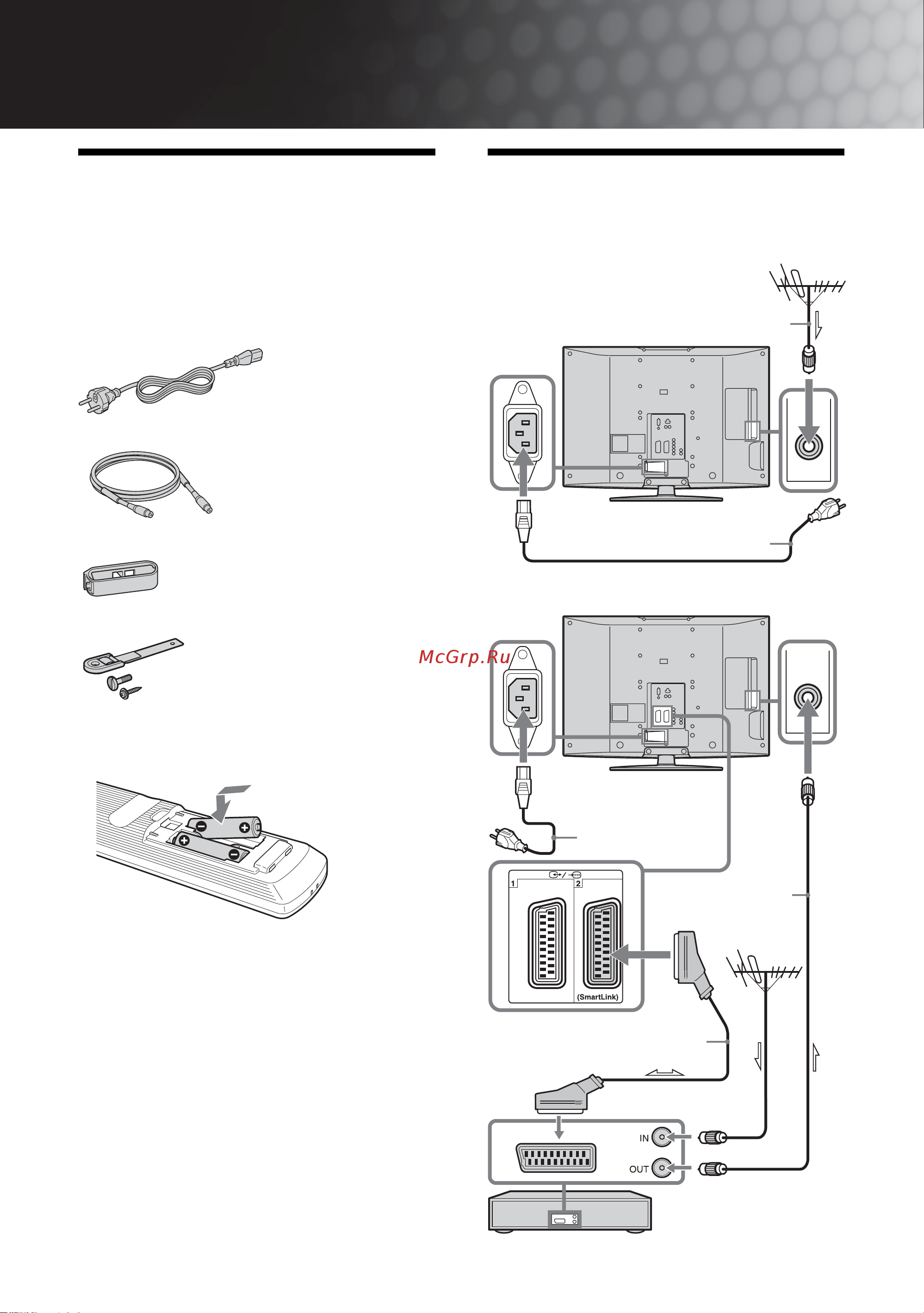 Sony KDL-46S2000 [4/47] Подсоединение антенны видеомагнитофона
