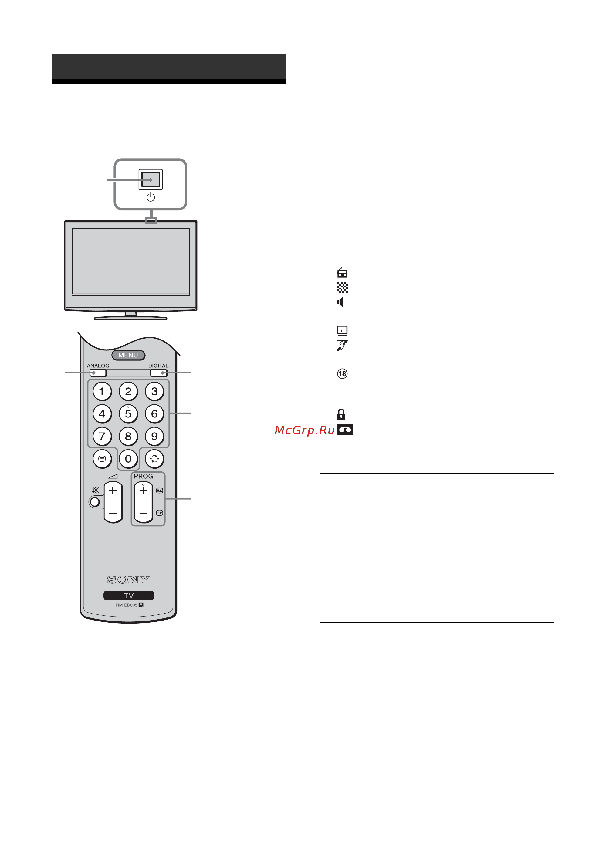 Sony KDL-40S2030 [14/46] Просмотр телепрограмм