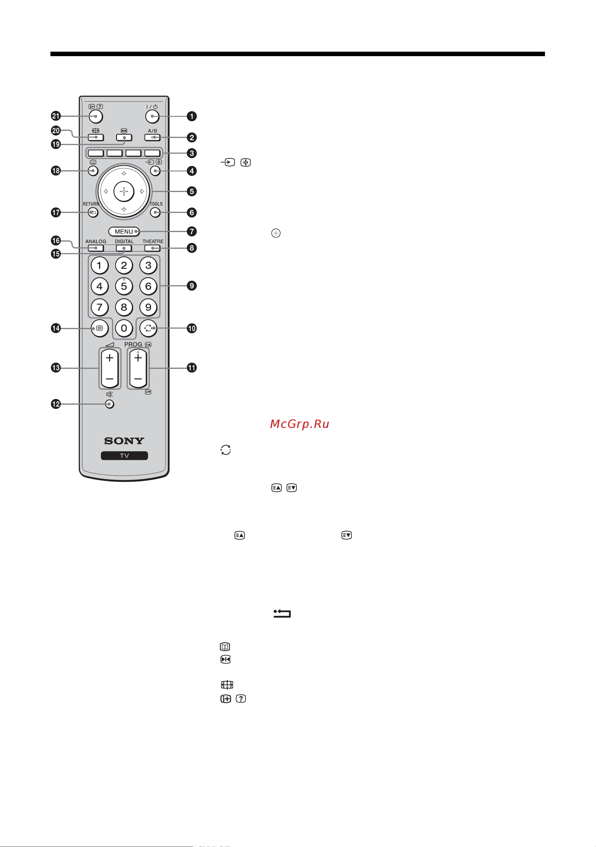 Sony KDL-32U3000 [10/34] Описание пульта ду