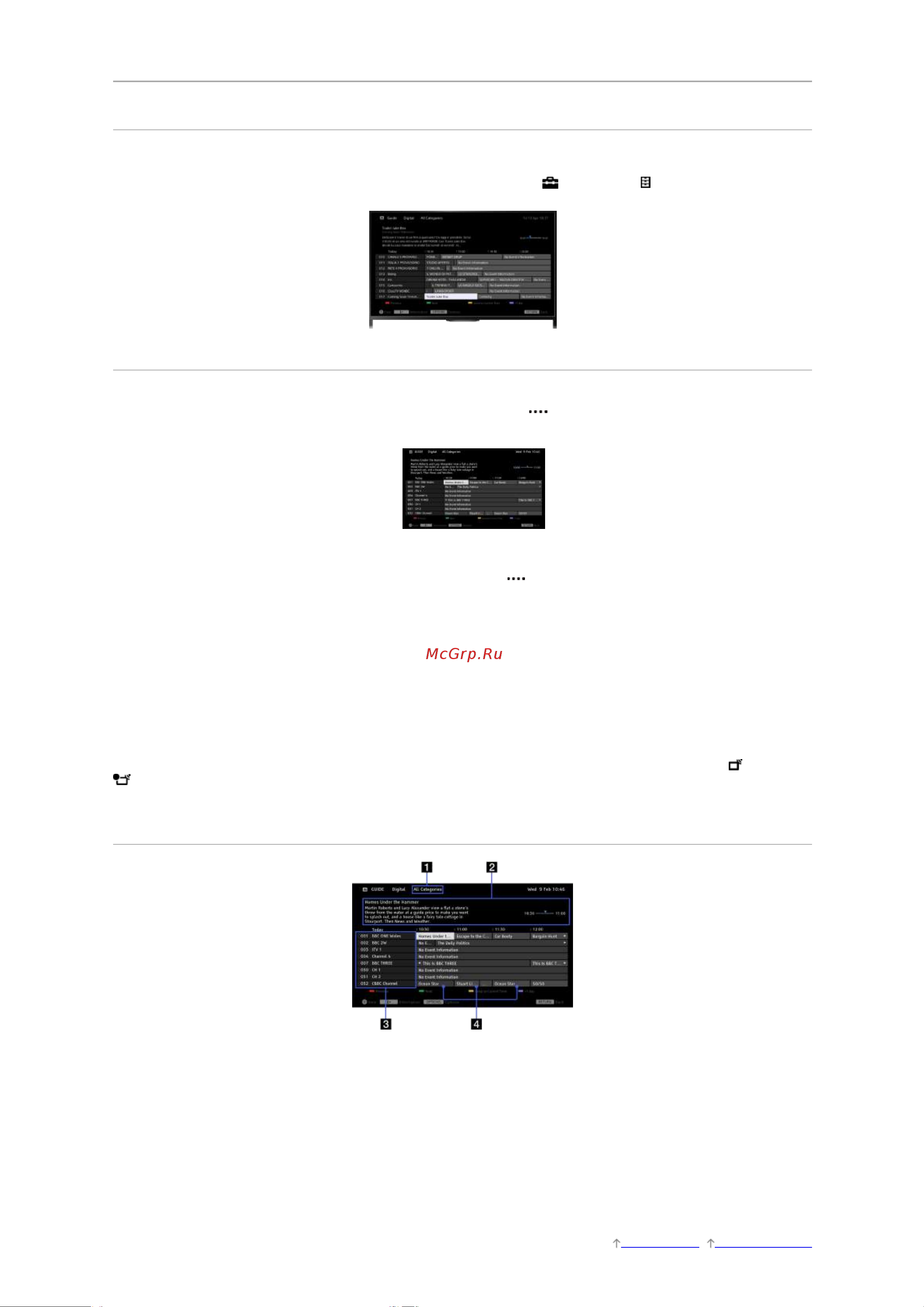Sony KDL­-40W705C [15/168] Использование телегида