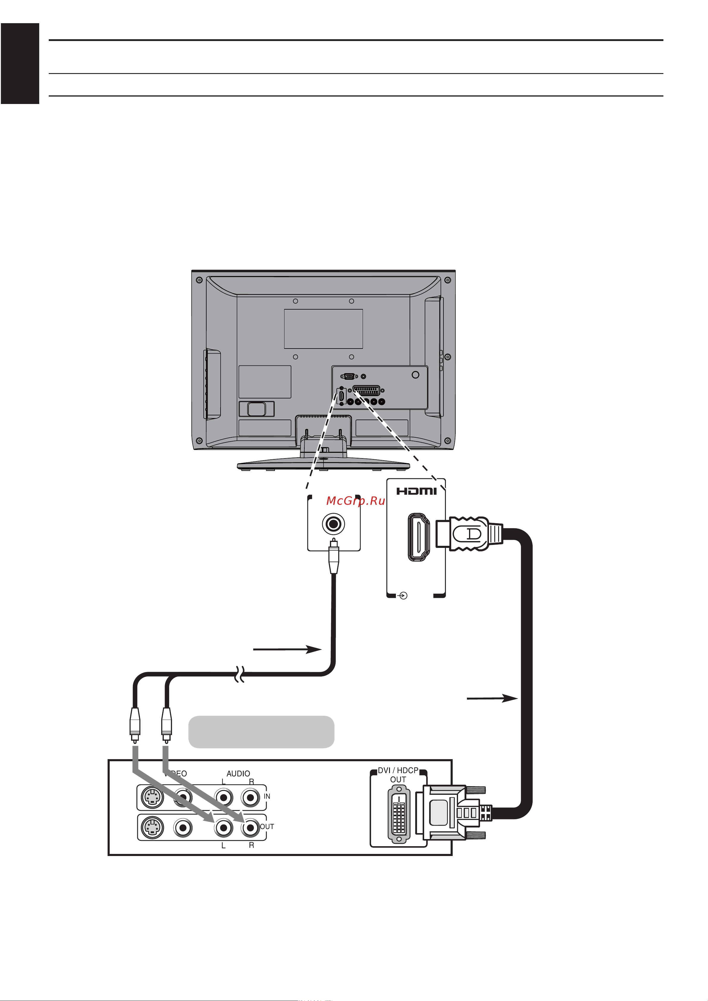 Toshiba 32AV607P [11/39] Переходной кабель hdmi dvi не прилагается