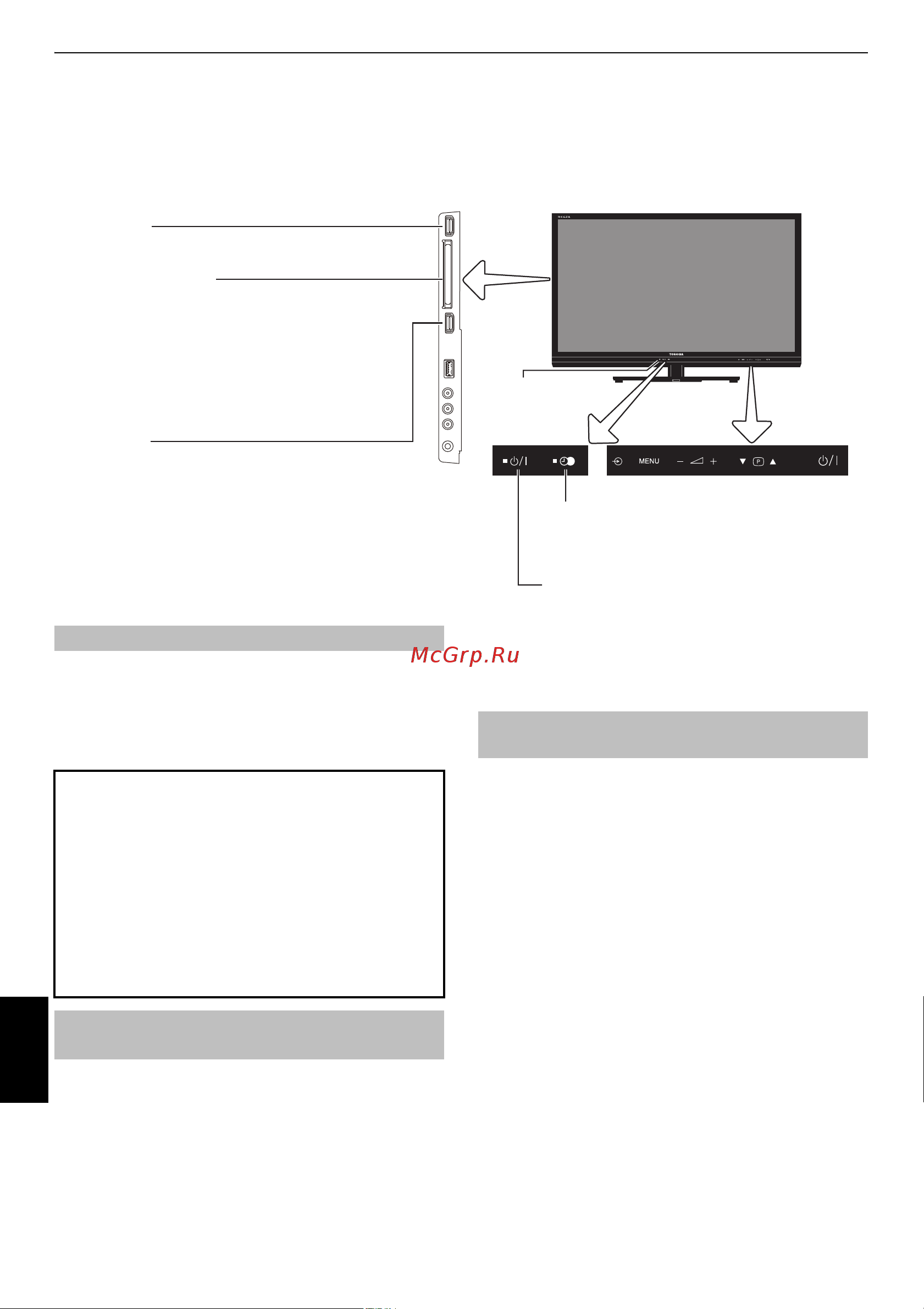 Toshiba 37SL833 REGZA [12/80] Элементы управления и входные соединения