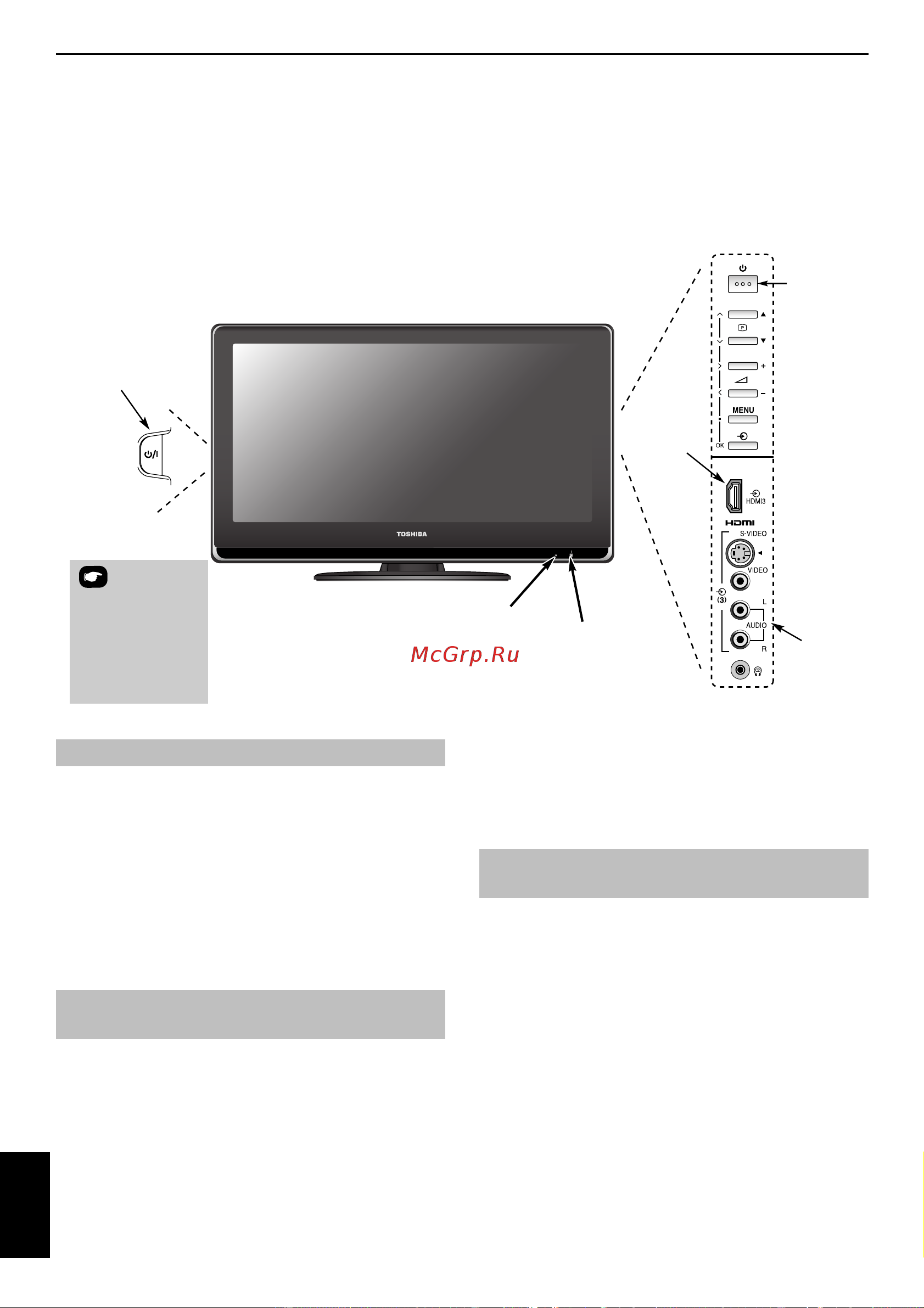 Toshiba 37XV550 [12/38] Элементы управления и входные соединения