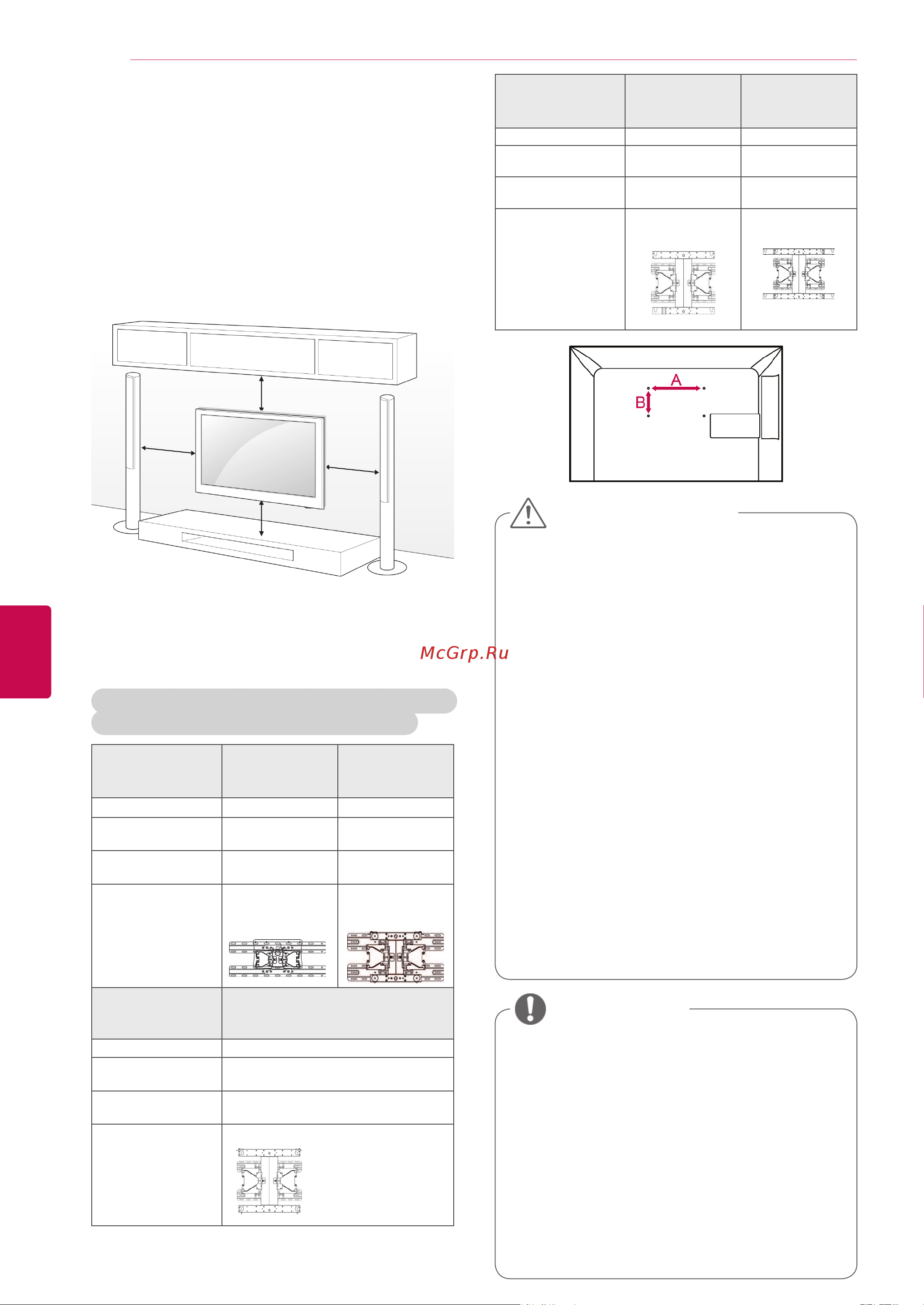 LG 50PZ950S [22/155] Крепление на стене