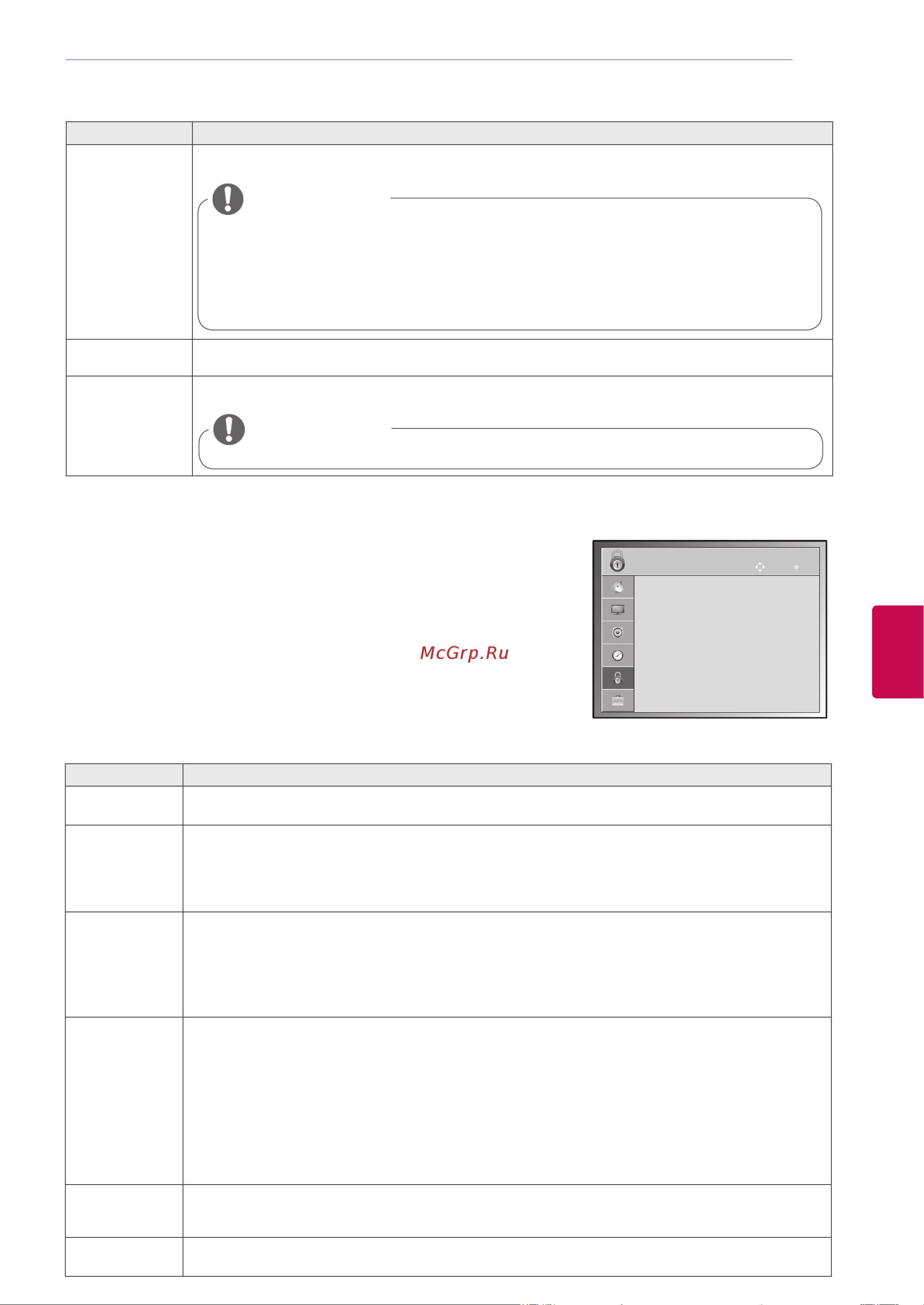 LG 60PV250 [77/118] Параметры меню блокировка