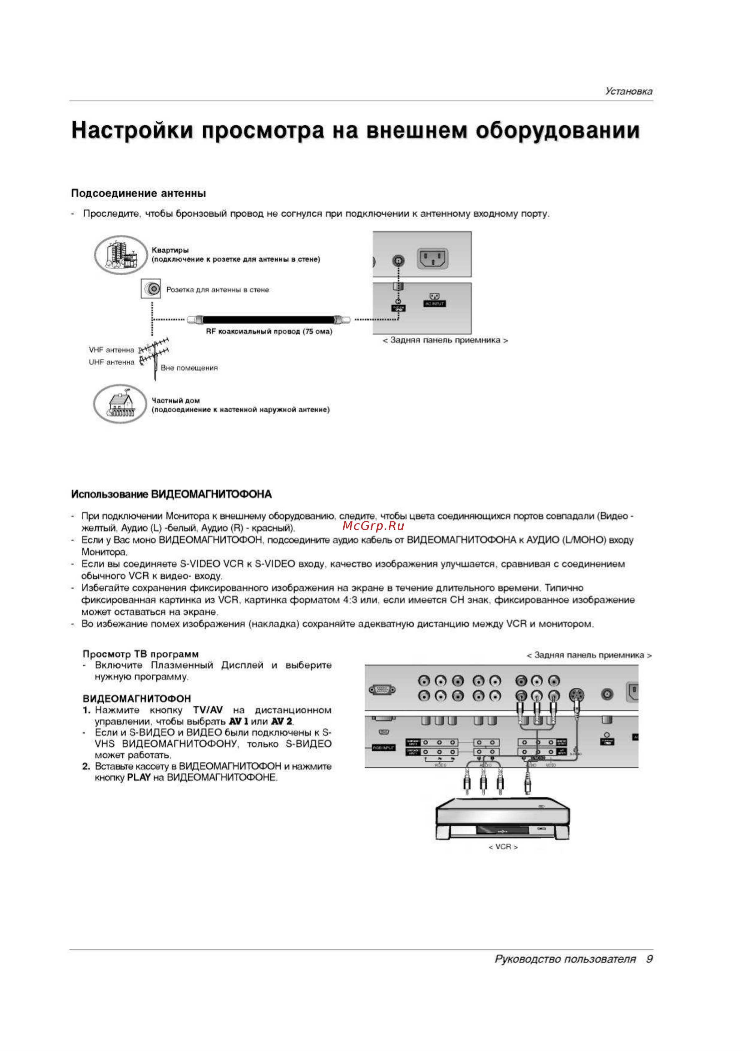 LG RT-50PX20 Руководство по эксплуатации онлайн [9/44] 704328