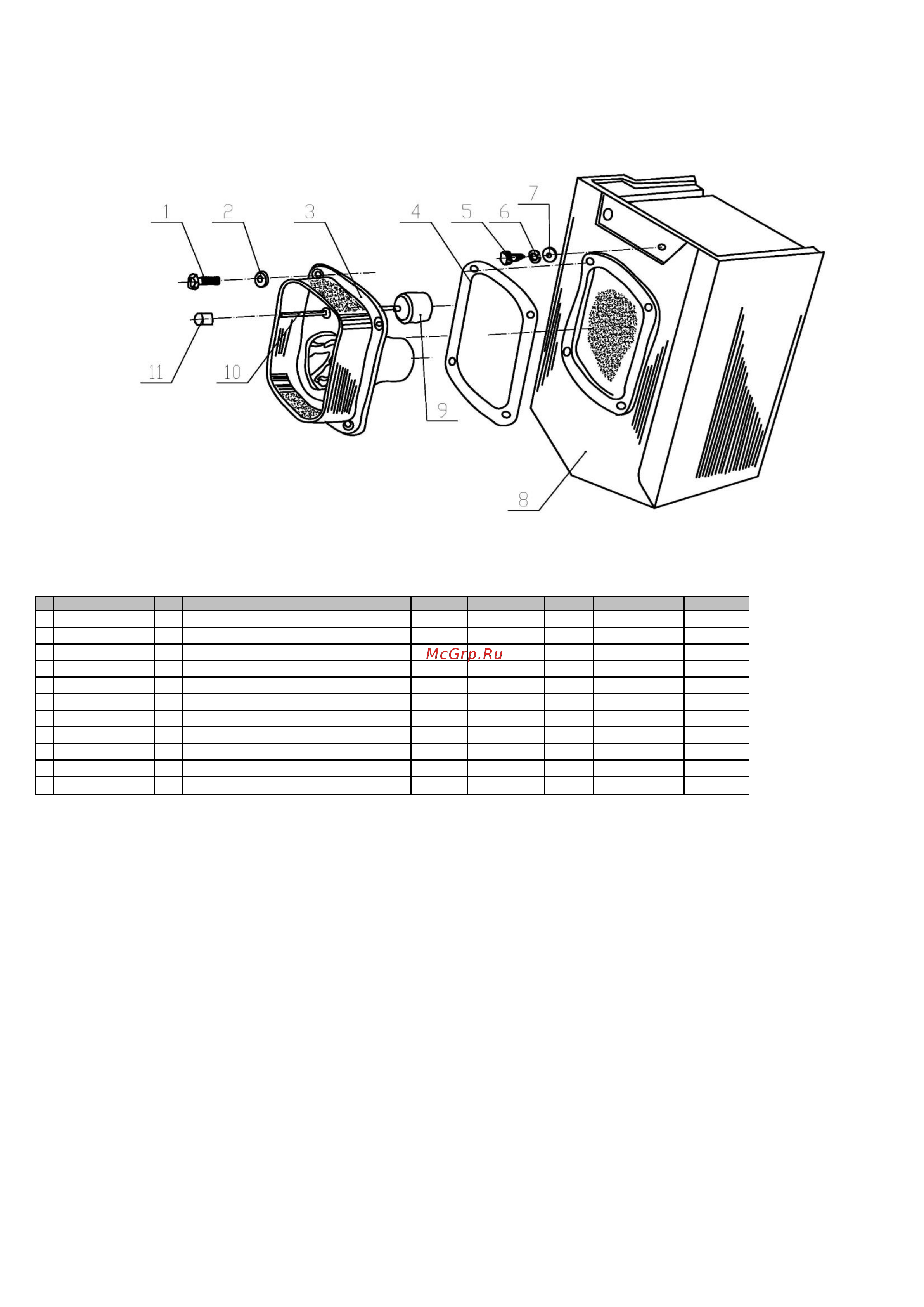 Champion GG3300   деталировка [11/15] Ud186 engine parts list