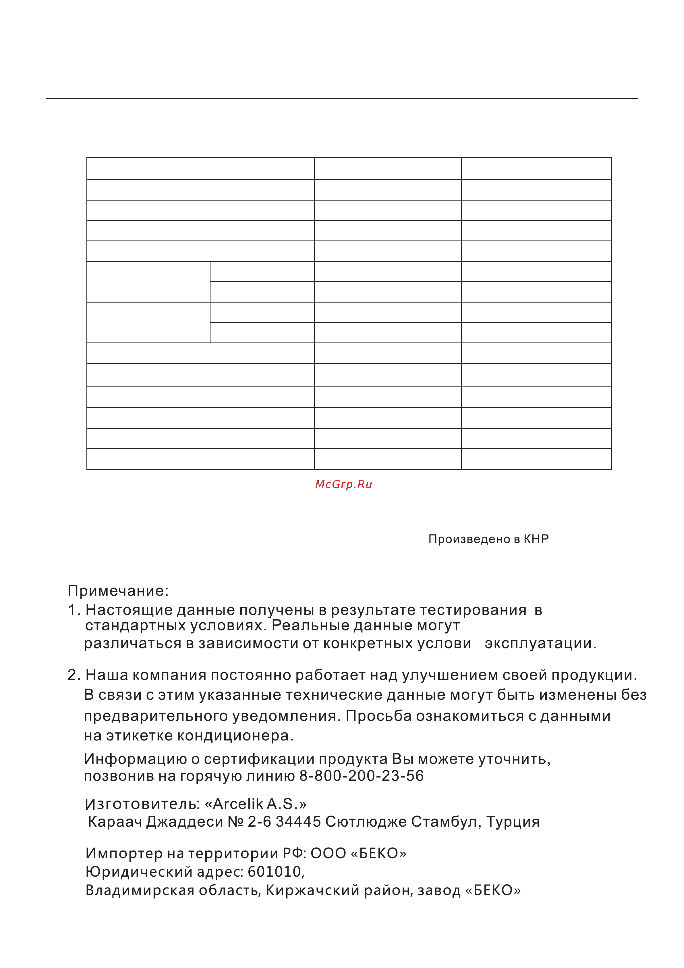 Beko BKK-12C (H) [2/16] Технические характеристики