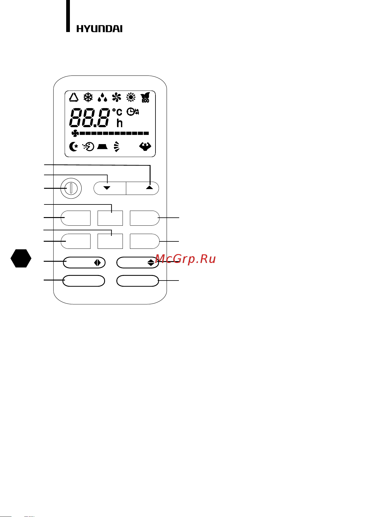 HYUNDAI ELECTRONICS H-ALС3-60H [8/44] Remote control