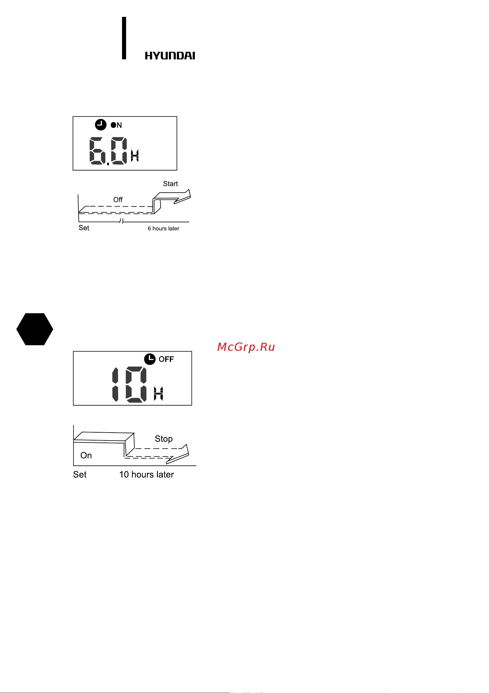 HYUNDAI ELECTRONICS H-AR7-07H-UI134 [14/68] Example of timer setting